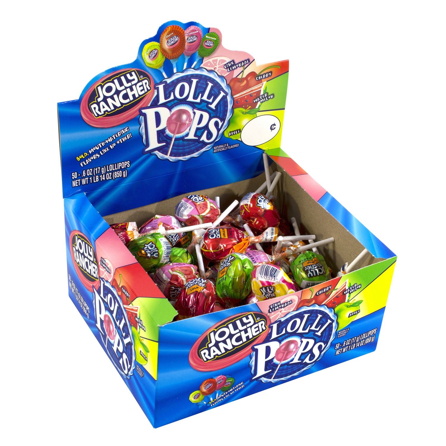 Lollipops Assortment, Assorted Flavors, 0.6 oz Individually Wrapped, 50/Box, 2 Boxes/Carton