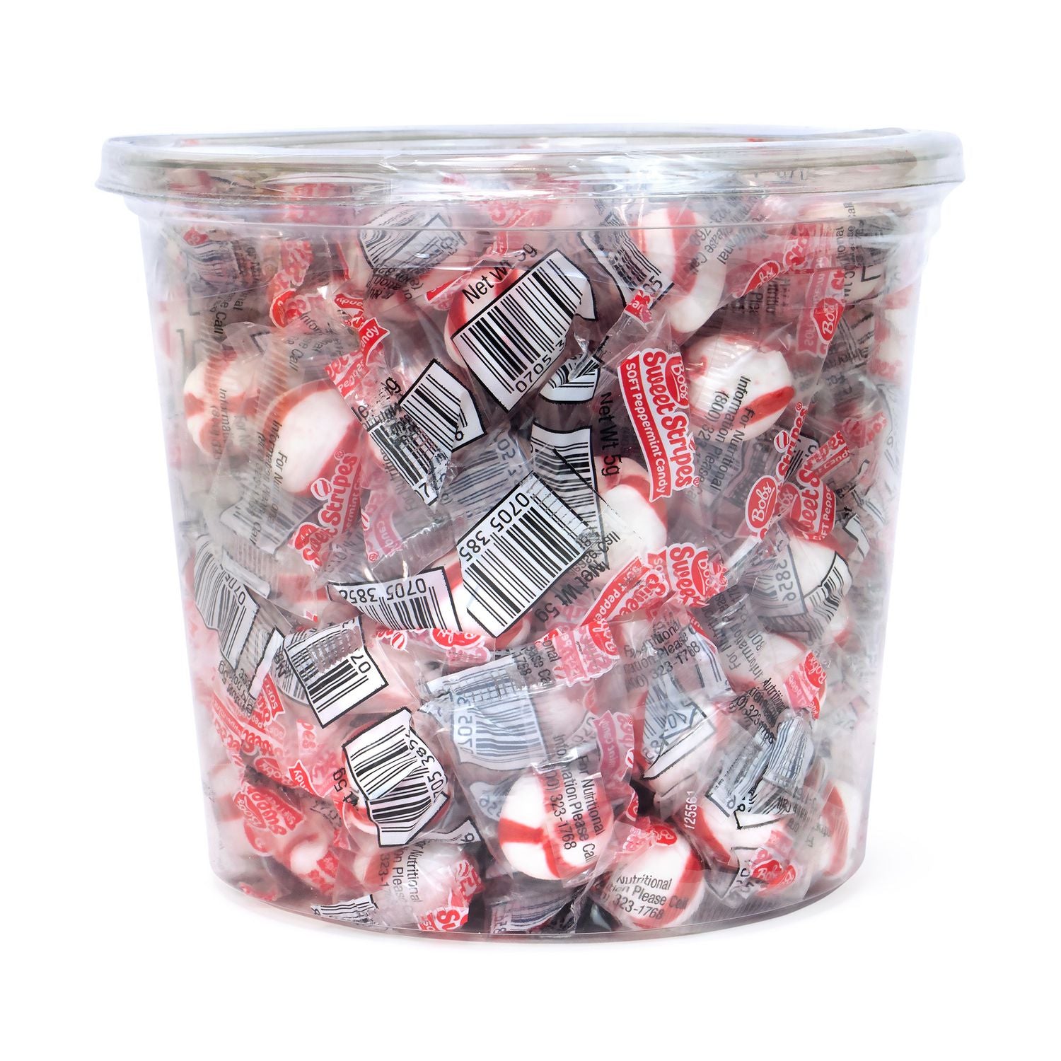 Bobs Sweet Stripes Soft Candy, Peppermint, 0.18 oz Individually Wrapped, 160/Tub, 2 Tubs/Carton Ferrara® Flipcost