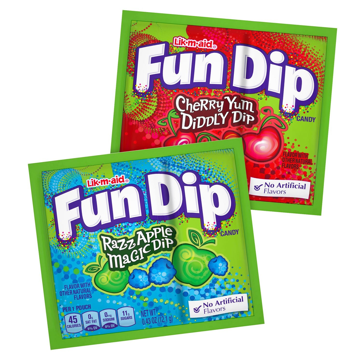 Candy, Assorted Flavors, 0.43 oz Pouch, 48/Box, 2 Boxes/Carton Lik-m-aid® Fun Dip Flipcost