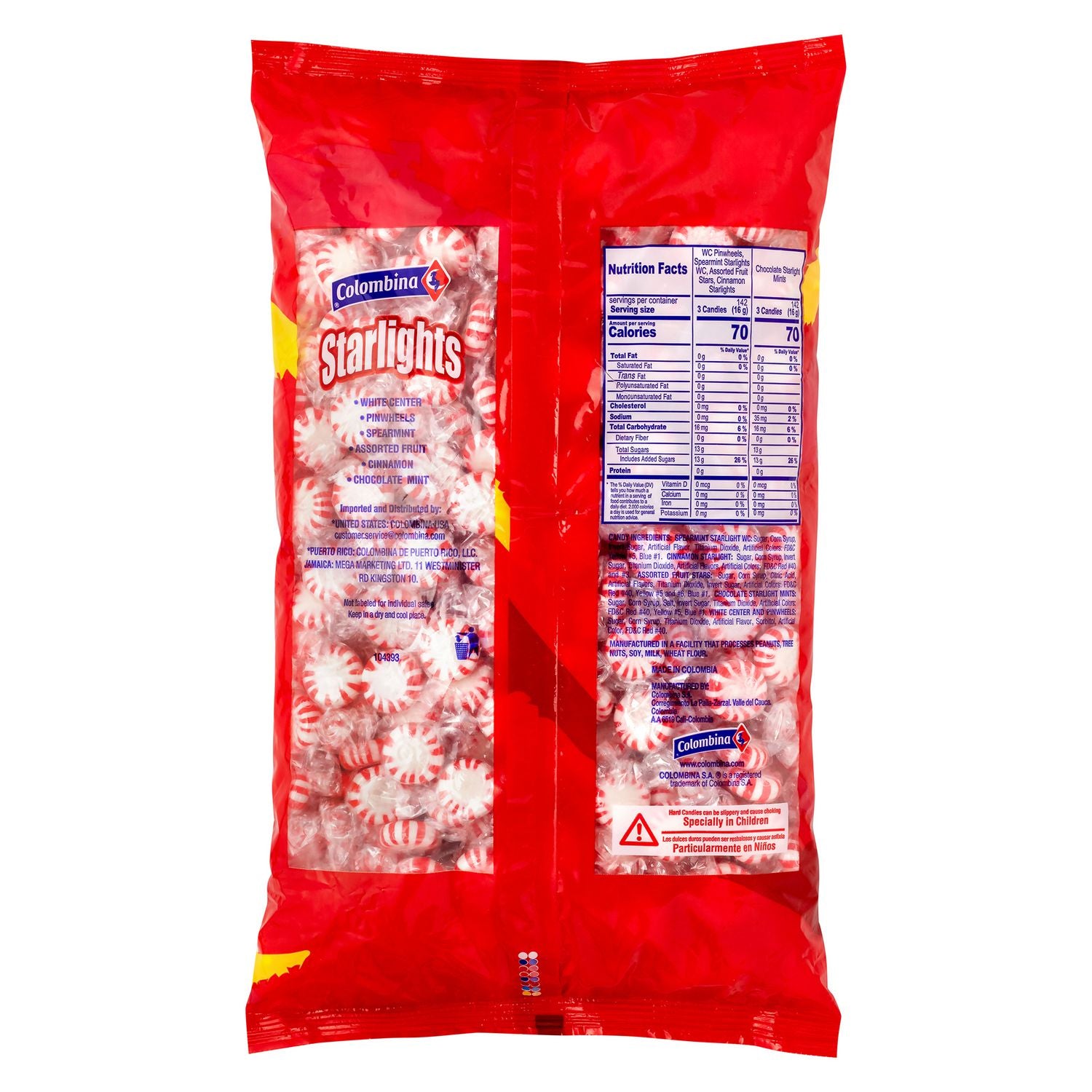 Peppermint Starlight Mints, 5 lb Bag, 3/Carton Colombina Flipcost