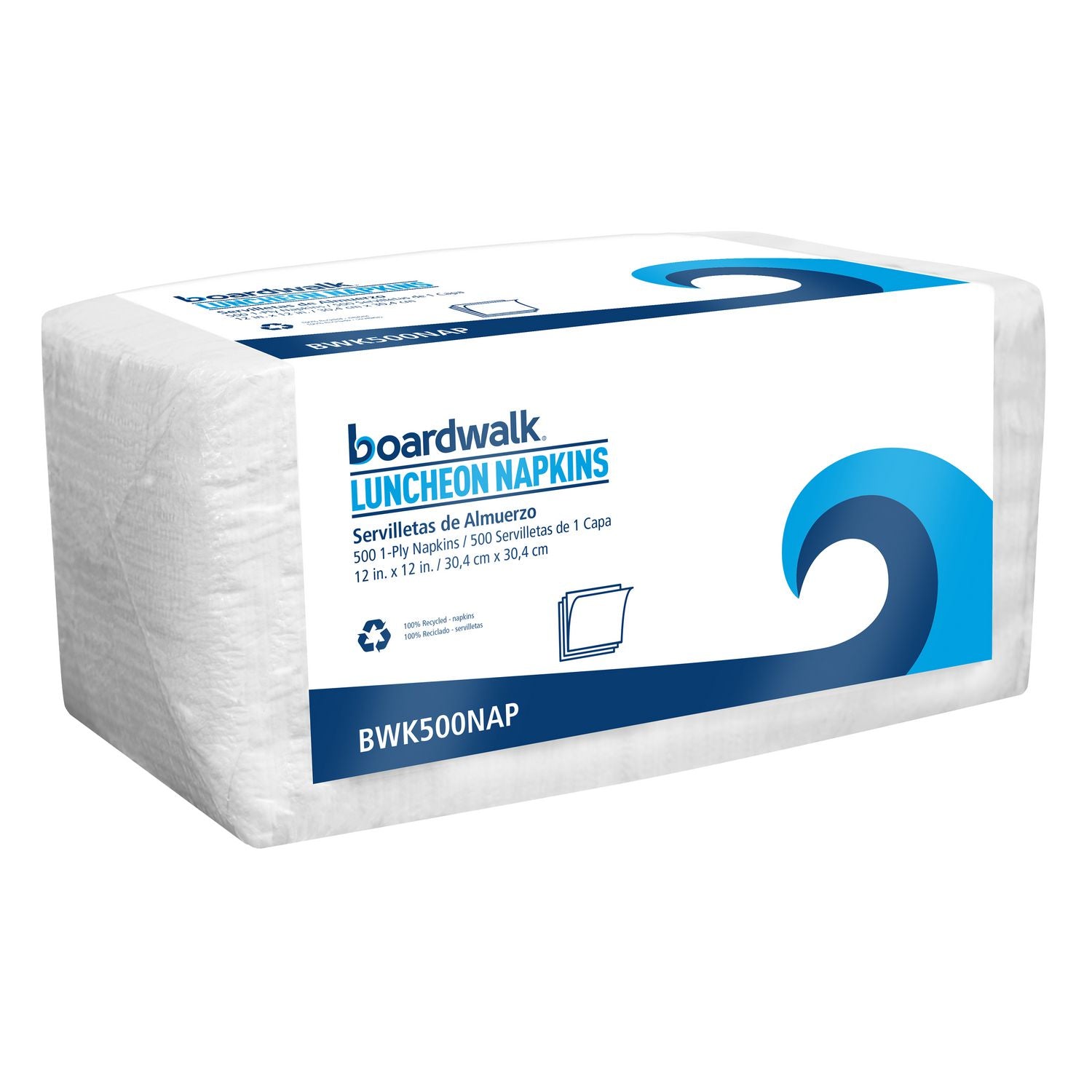 1/4-Fold Lunch Napkins, 1-Ply, 12" x 12", White, 500/Pack