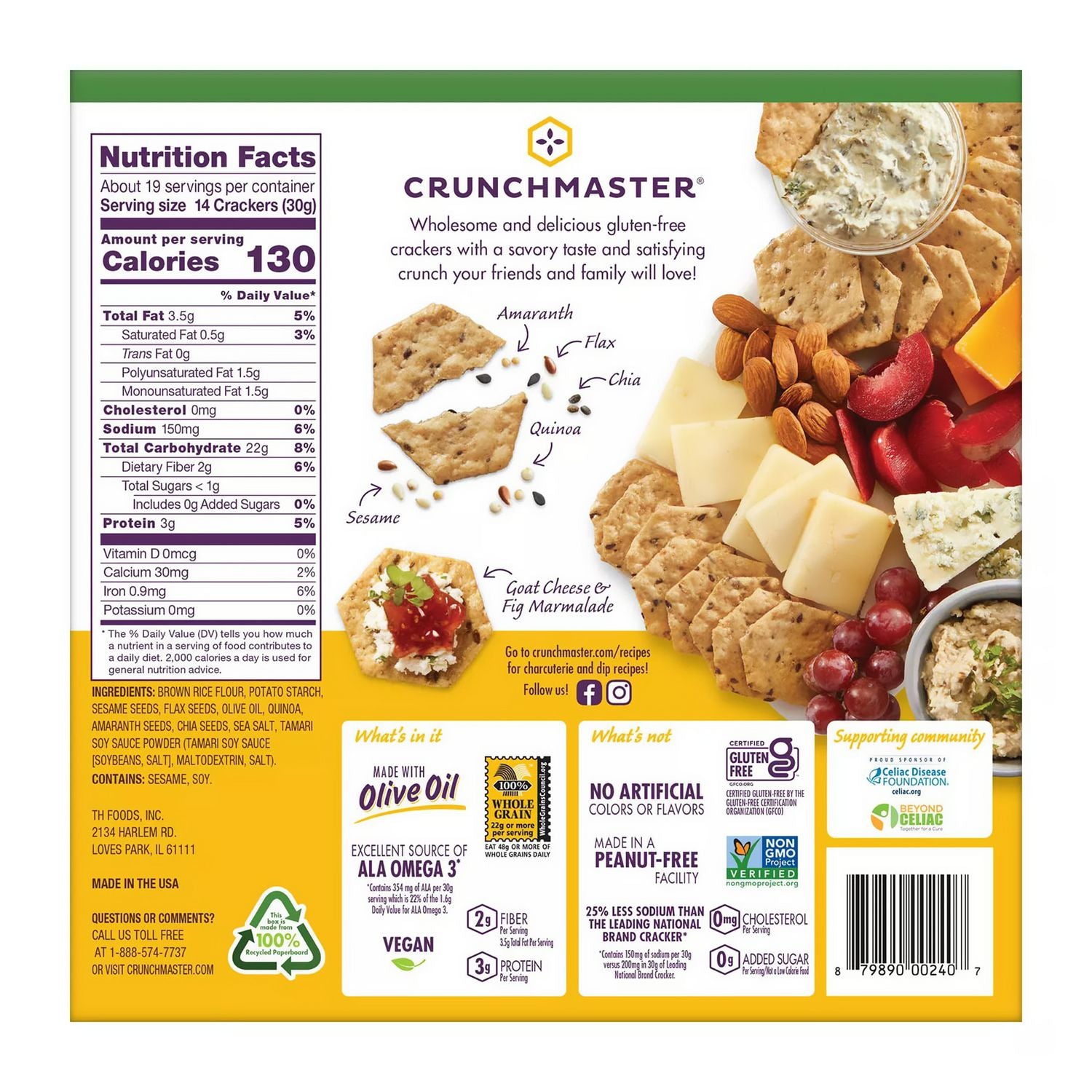 5-Seed Multi-Grain Crunchy Oven Baked Crackers, Original, 5 oz Bags, 4/Box, 2 Boxes/Carton Crunchmaster® Flipcost