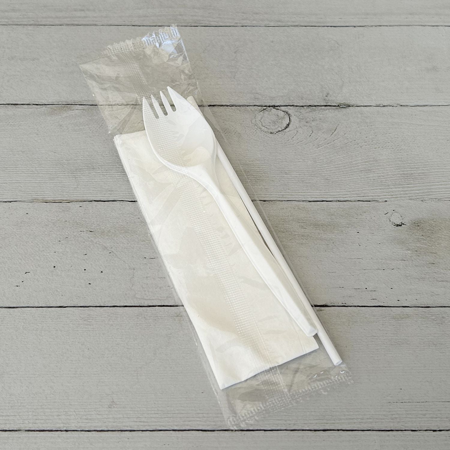 School Cutlery Kit, Napkin/Spork/Straw, White, 1,000/Carton Boardwalk® Flipcost