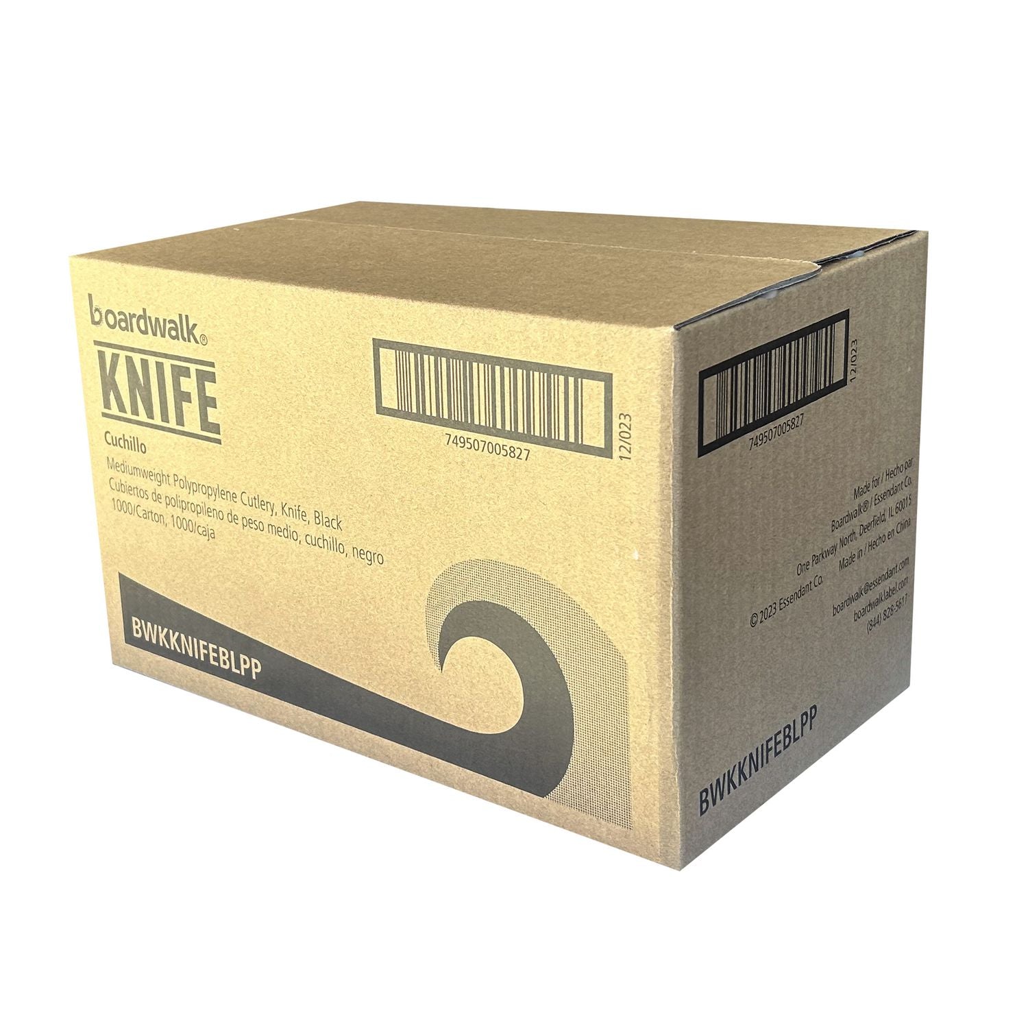 Mediumweight Polypropylene Cutlery, Knife, Black, 1,000/Carton Boardwalk® Flipcost