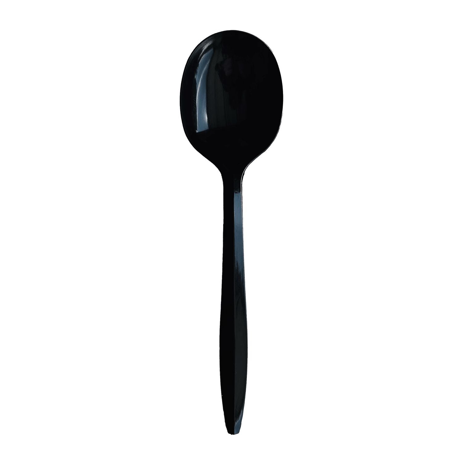 Mediumweight Wrapped Polypropylene Cutlery, Soup Spoon, Black, 1,000/Carton Boardwalk® Flipcost