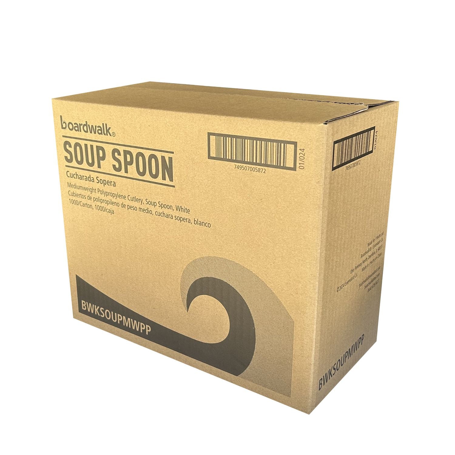 Mediumweight Polypropylene Cutlery, Soup Spoon, White, 1,000/Carton Boardwalk® Flipcost