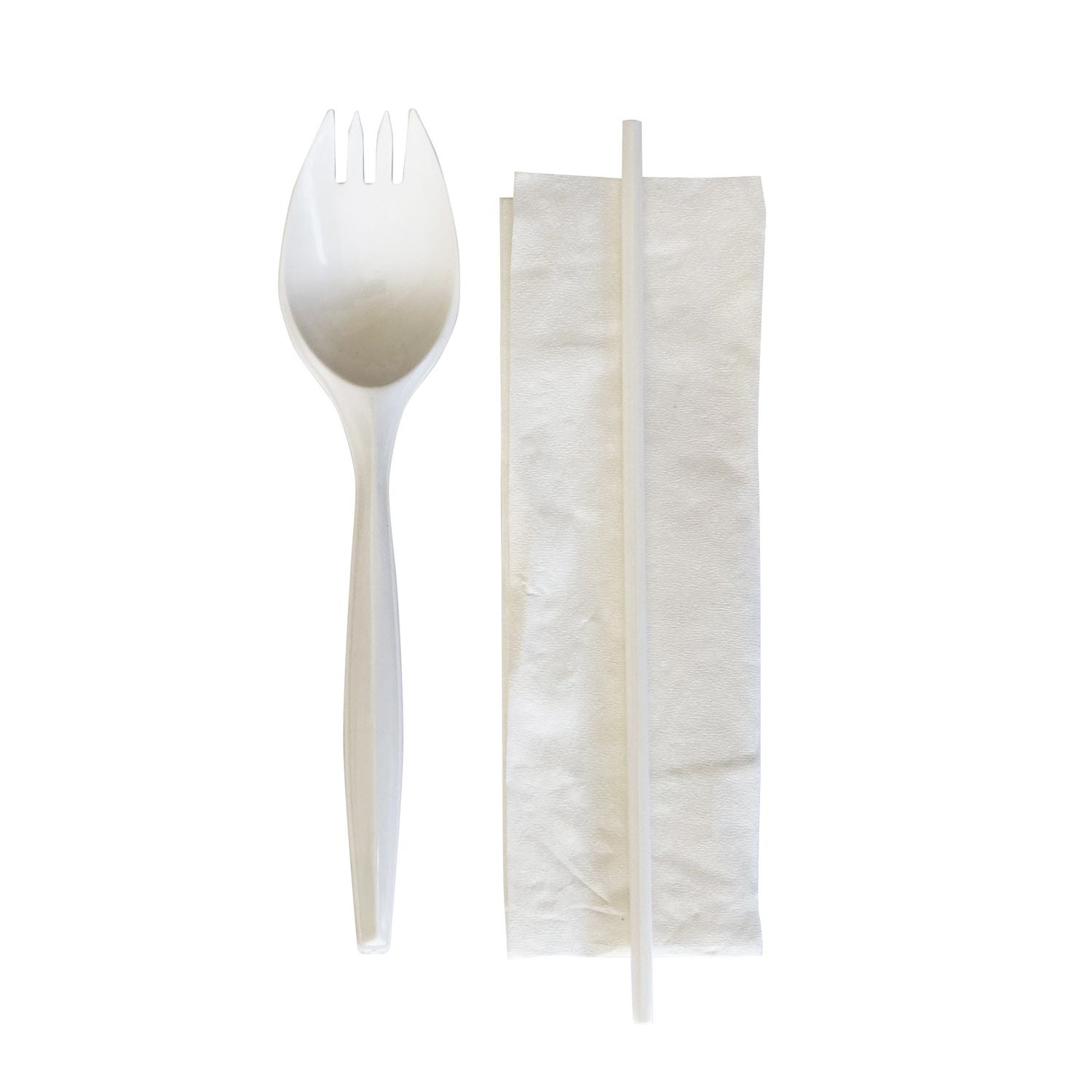 School Cutlery Kit, Napkin/Spork/Straw, White, 1,000/Carton Boardwalk® Flipcost