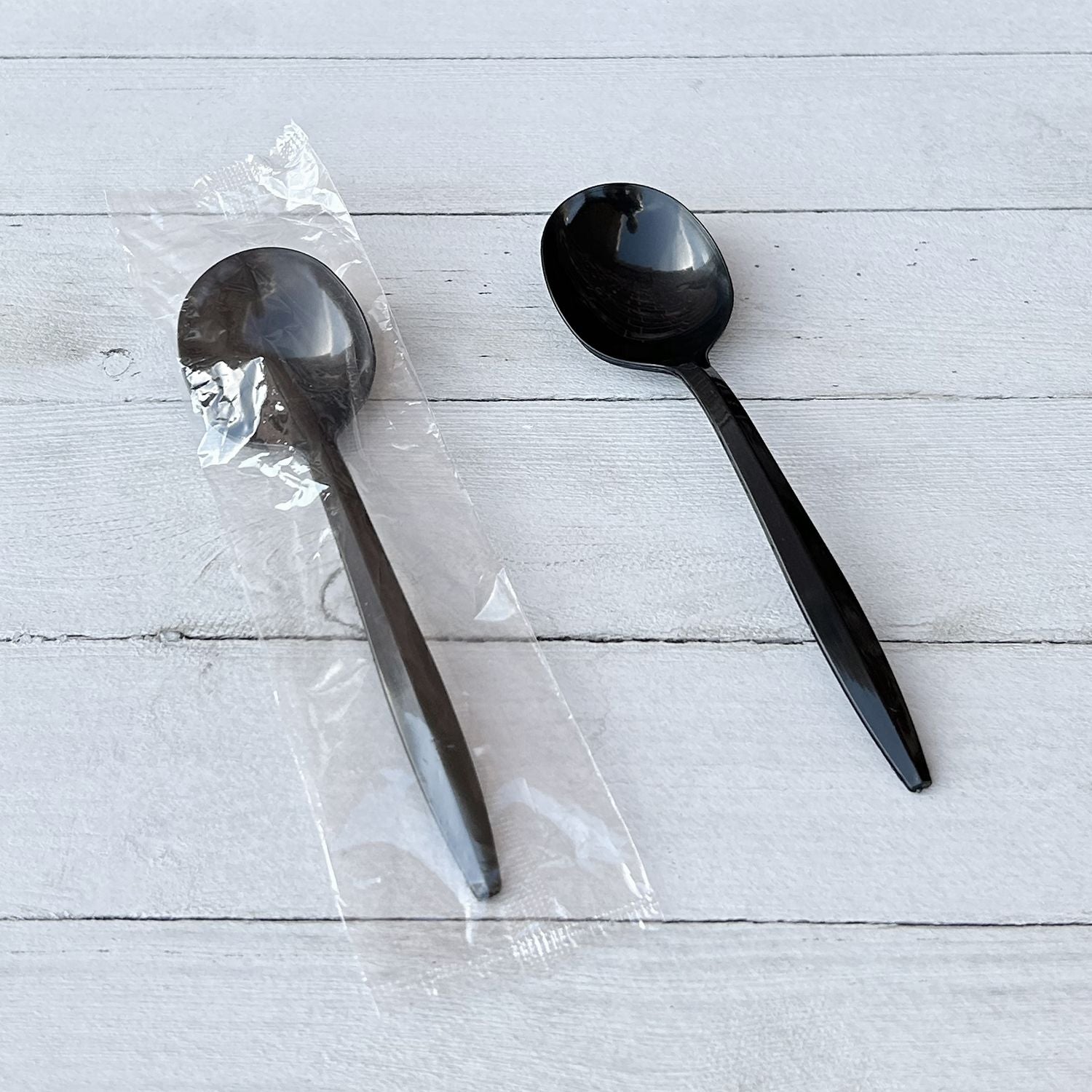 Mediumweight Wrapped Polypropylene Cutlery, Soup Spoon, Black, 1,000/Carton Boardwalk® Flipcost