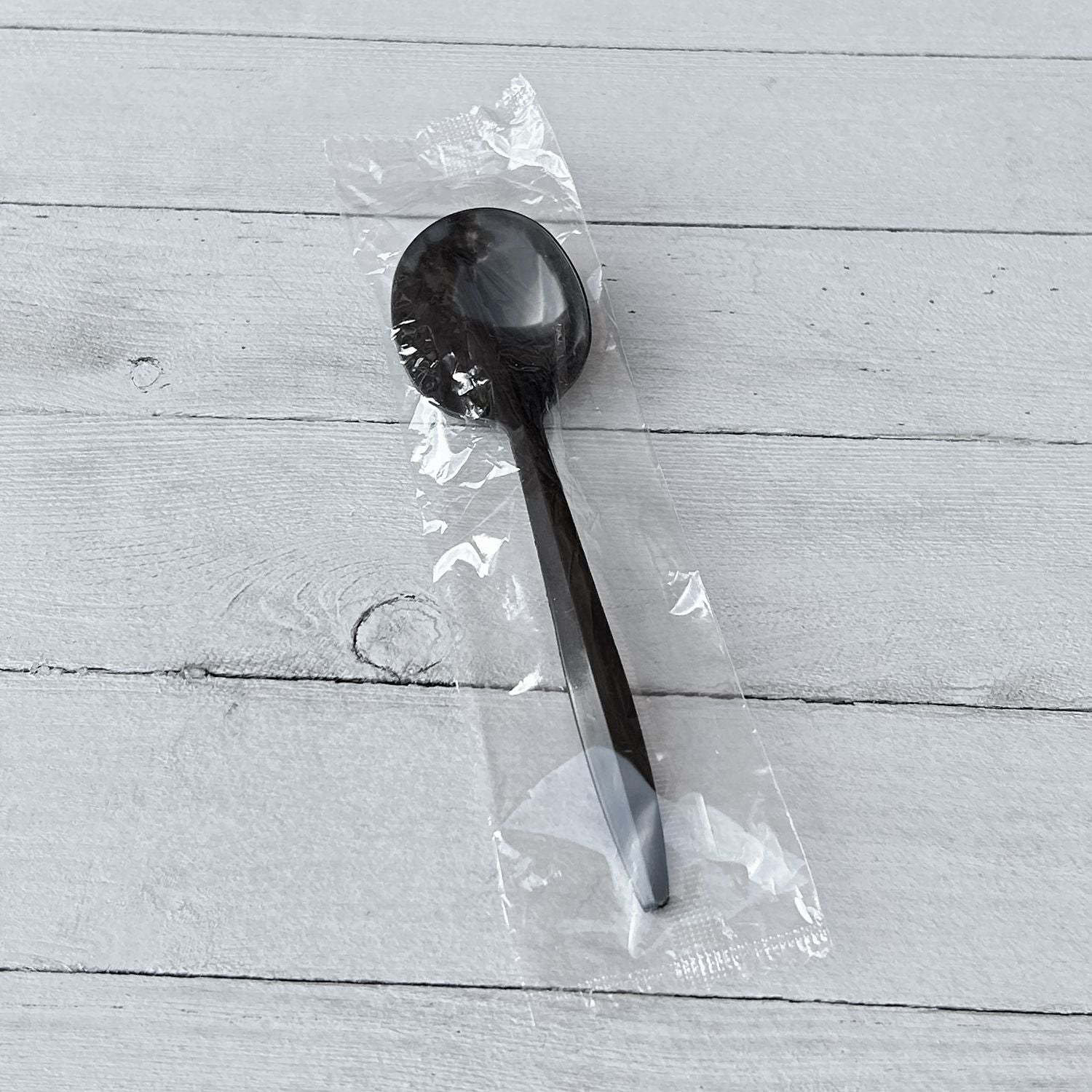 Mediumweight Wrapped Polypropylene Cutlery, Soup Spoon, Black, 1,000/Carton Boardwalk® Flipcost