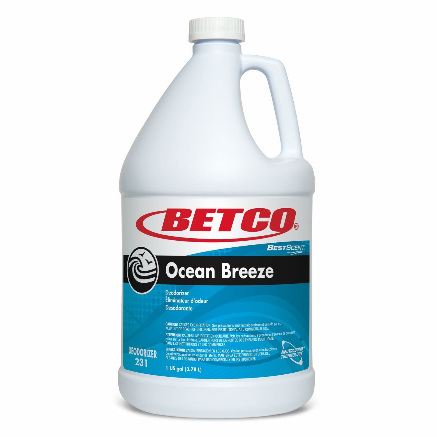 BestScent Ocean Breeze Deodorizer, Ocean Breeze Scent, 1 gal Bottle, 4/Carton