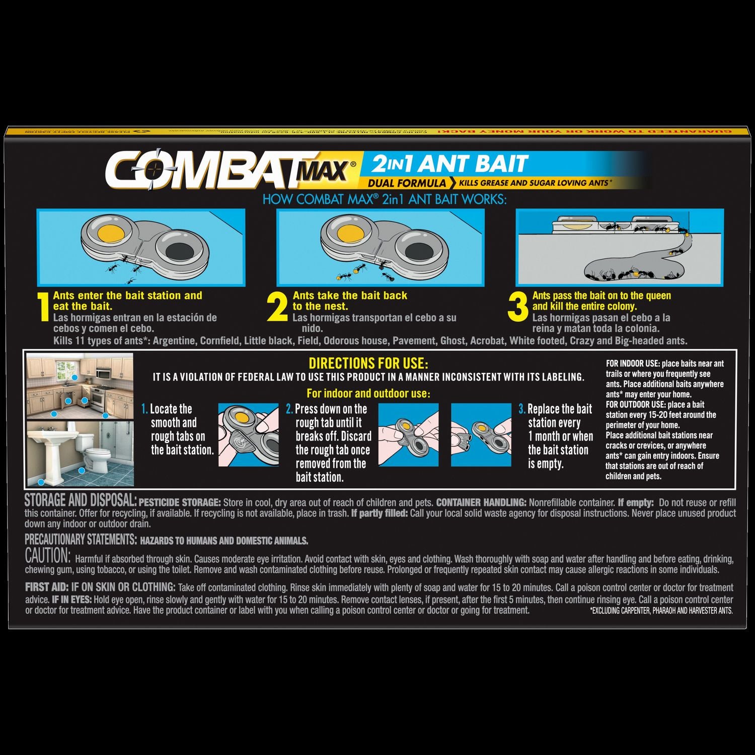 Combat® Max 2-in-1 Ant Bait, 4/Pack, 8 Packs/Carton