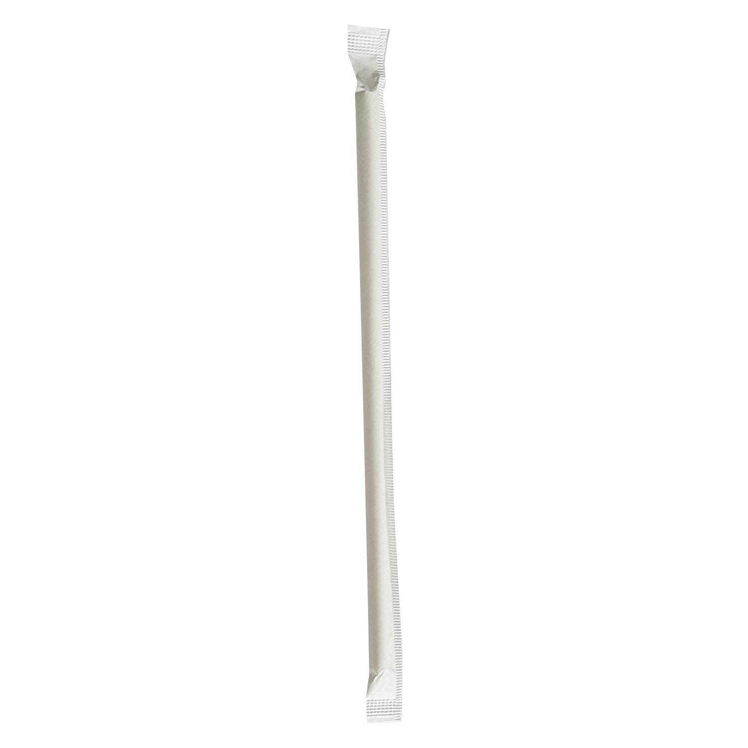 Wrapped Jumbo Paper Straws, 7.75", Paper, White, 1,280/Carton