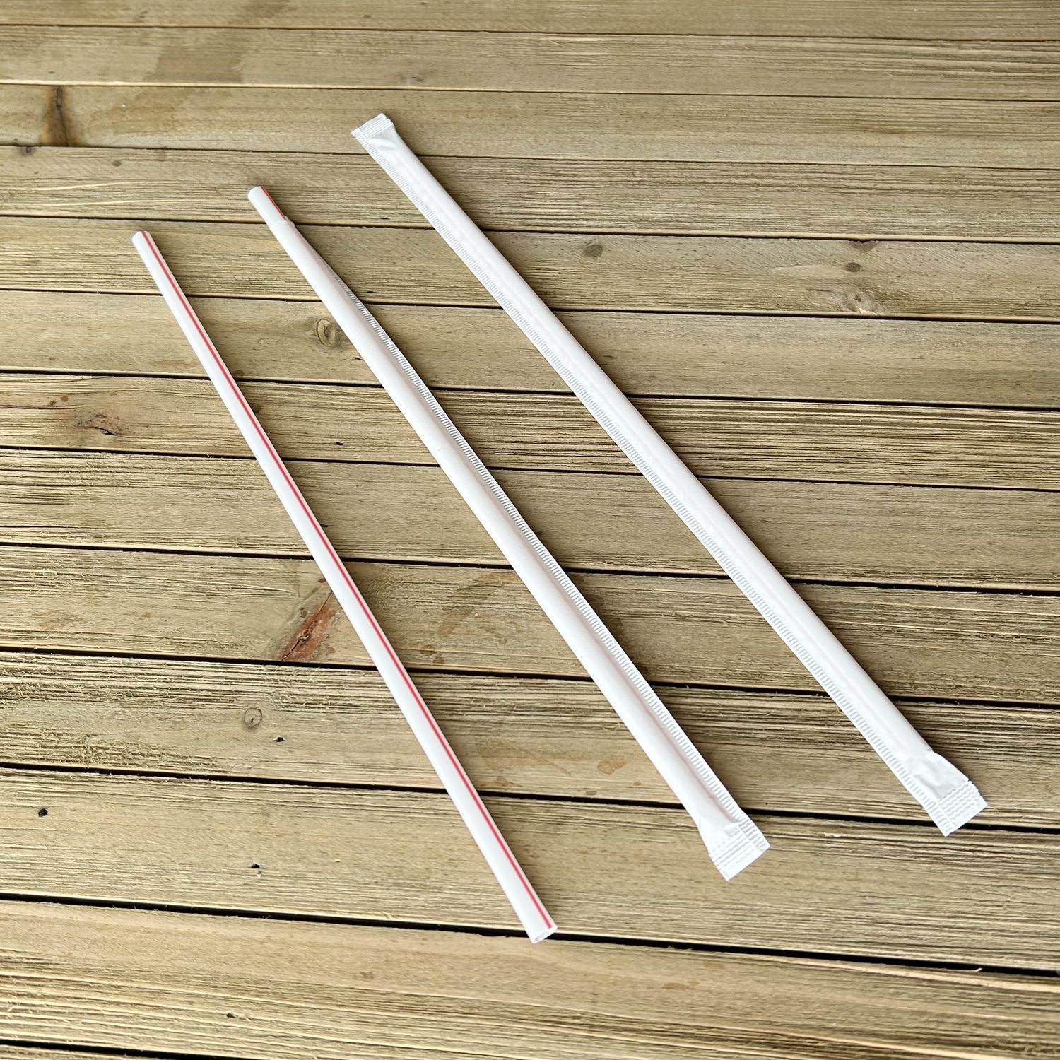 Wrapped Giant Straws, 10.25", Polypropylene, Red/White Striped, 1,200/Carton Boardwalk® Flipcost