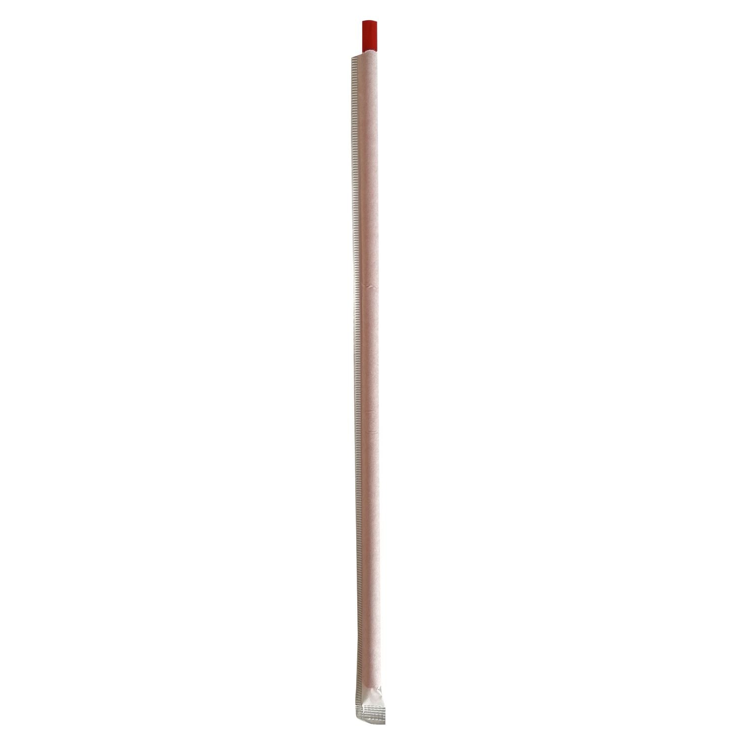 Wrapped Giant Straws, 10.25", Polypropylene, Red, 1,200/Carton Boardwalk® Flipcost