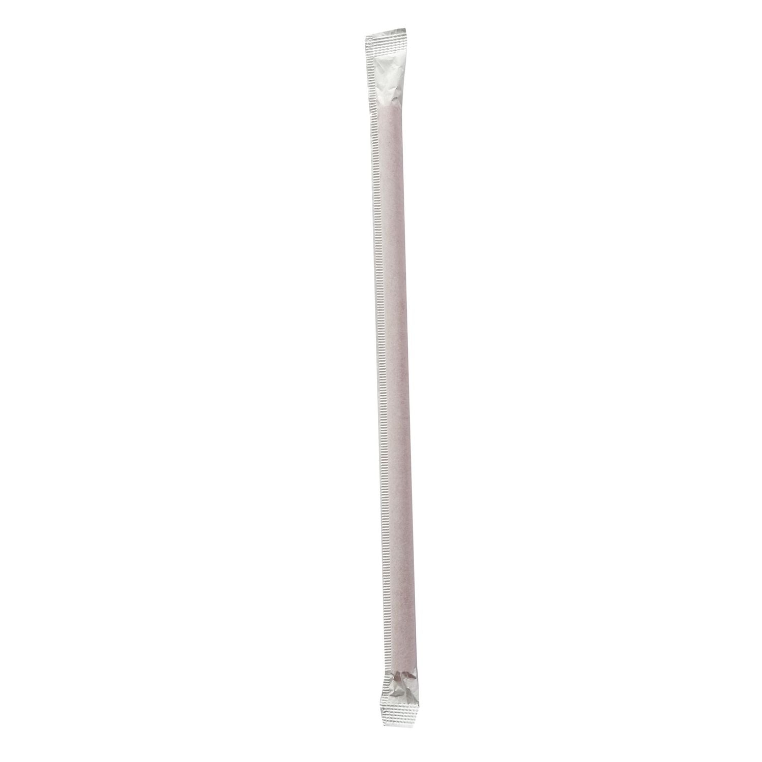 Wrapped Giant Straws, 7.75", Polypropylene, Red, 7,200/Carton