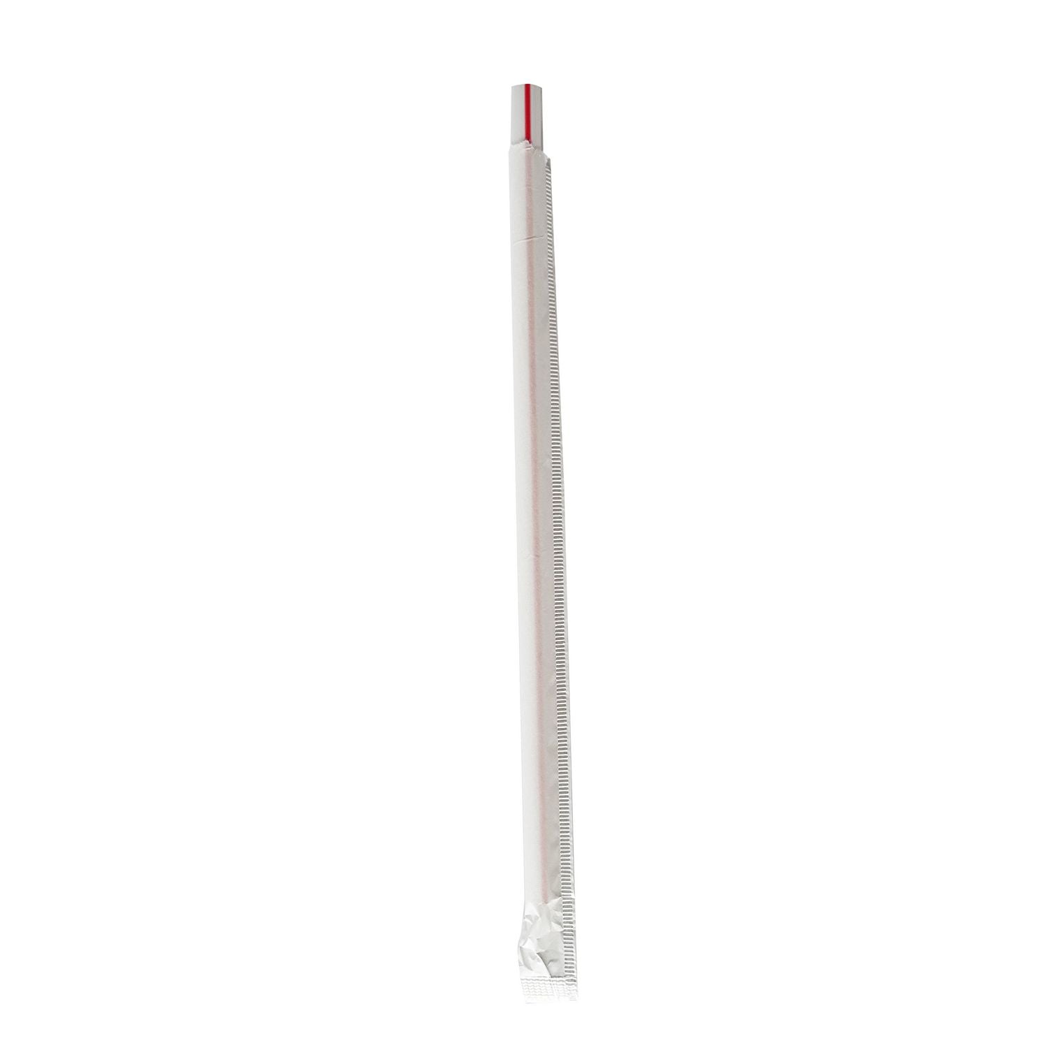 Wrapped Giant Straws, 7.75", Polypropylene, Red/White Striped, 7,200/Carton Boardwalk® Flipcost