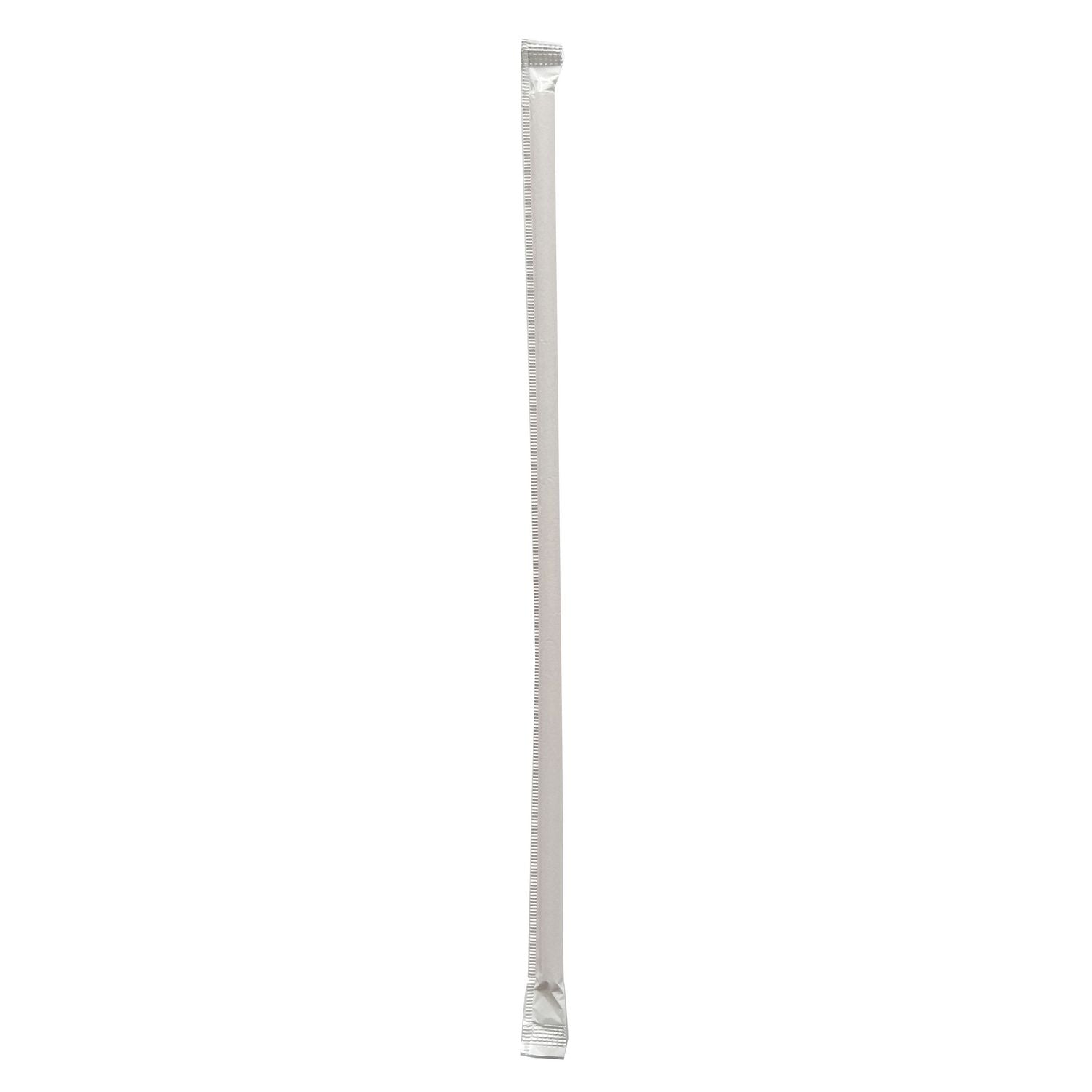 Wrapped Giant Straws, 10.25", Polypropylene, Red/White Striped, 1,200/Carton