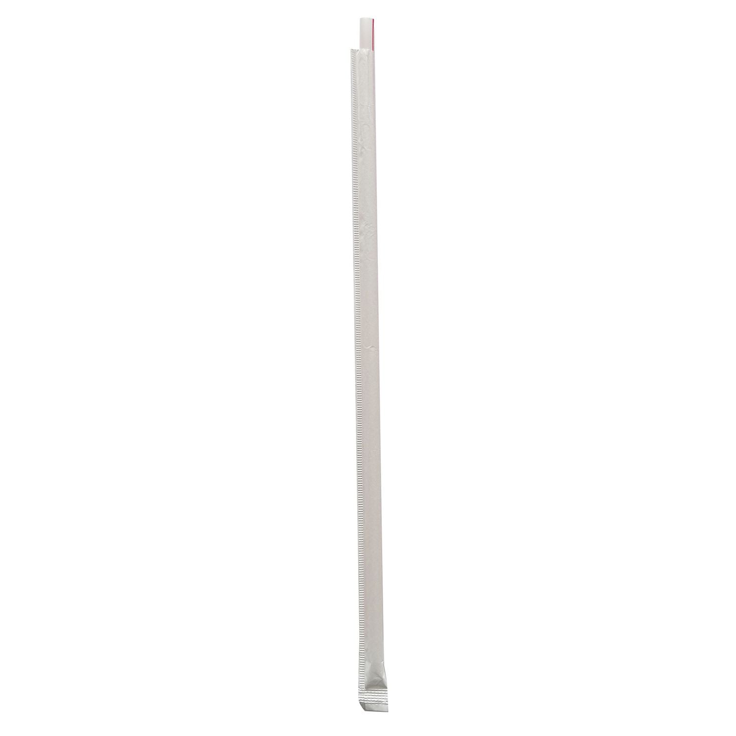 Wrapped Giant Straws, 10.25", Polypropylene, Red/White Striped, 1,200/Carton Boardwalk® Flipcost