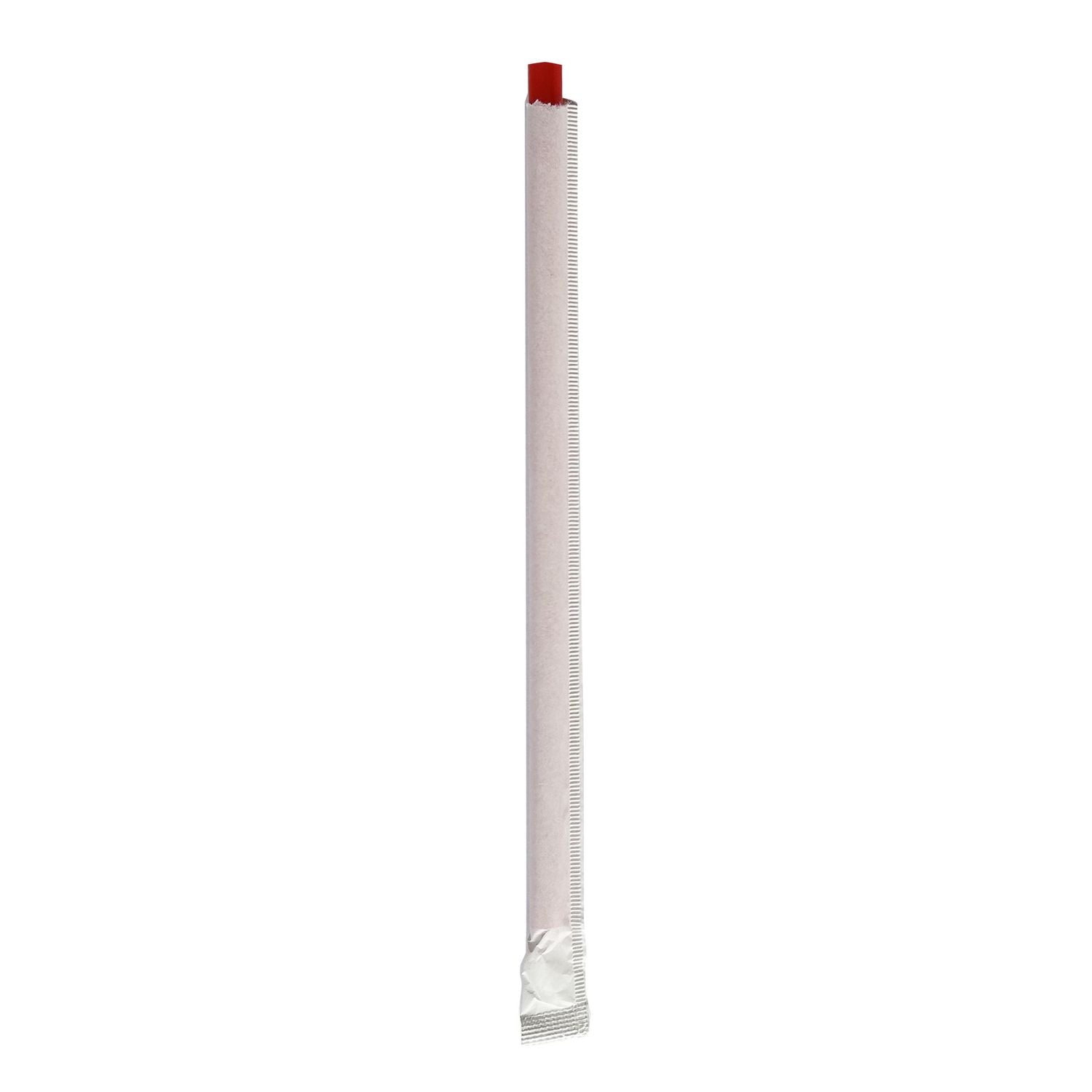 Wrapped Giant Straws, 7.75", Polypropylene, Red, 7,200/Carton Boardwalk® Flipcost