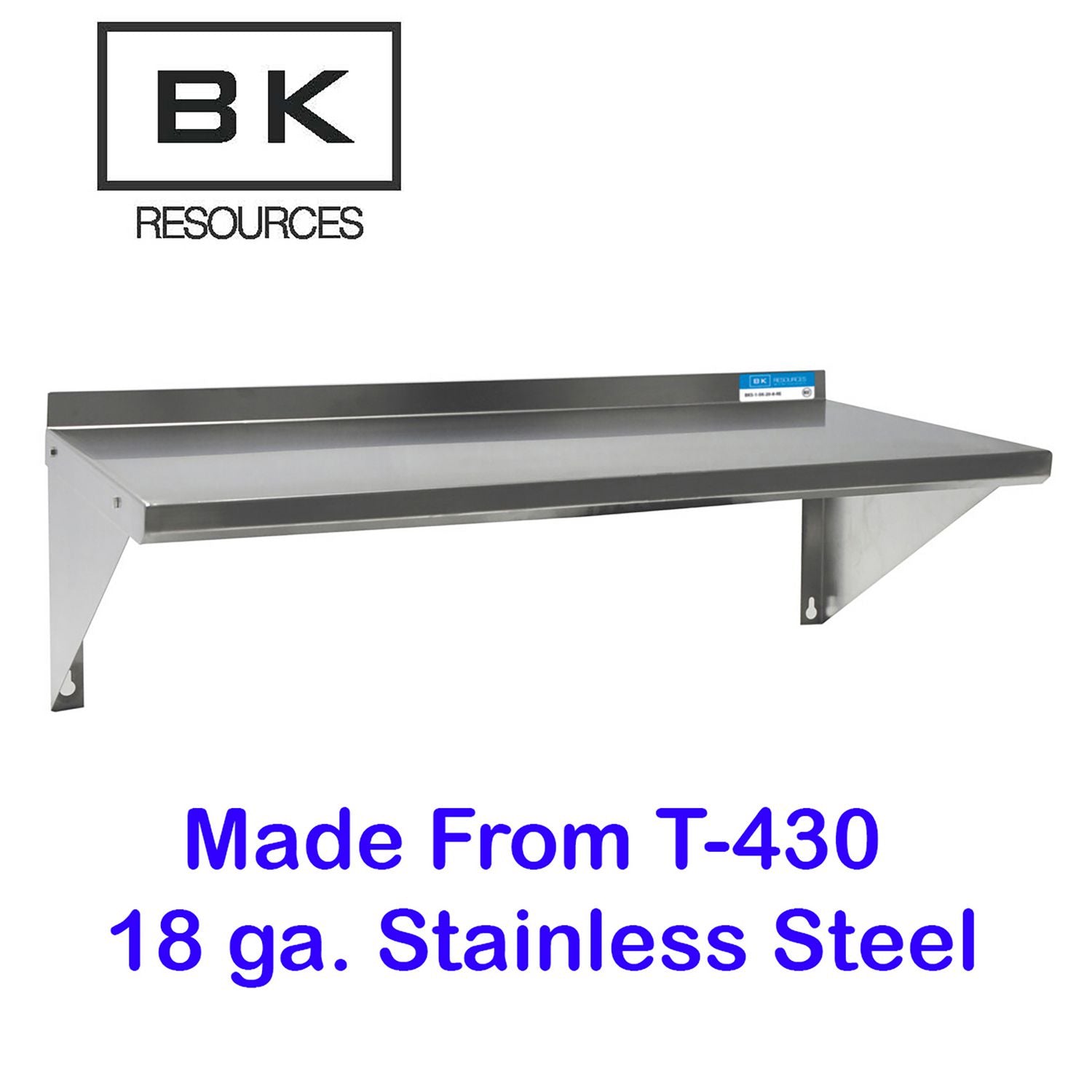 Stainless Steel Economy Overshelf, 60w x 12d x 8h, Stainless Steel, Silver, 2/Pallet BK Resources Flipcost