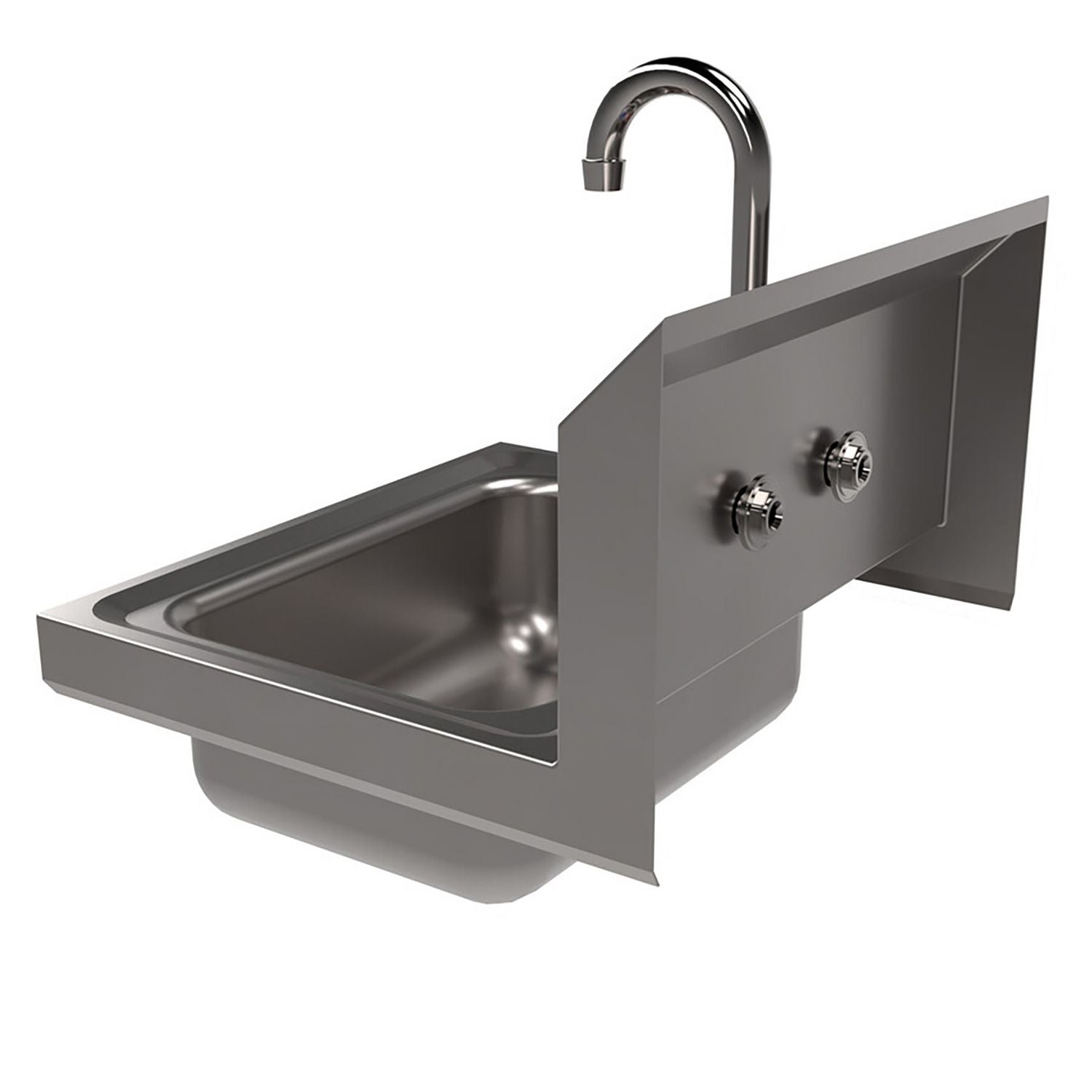 Stainless Steel Hand Sink with Faucet, 14" l x 10" w x 5" d BK Resources Flipcost