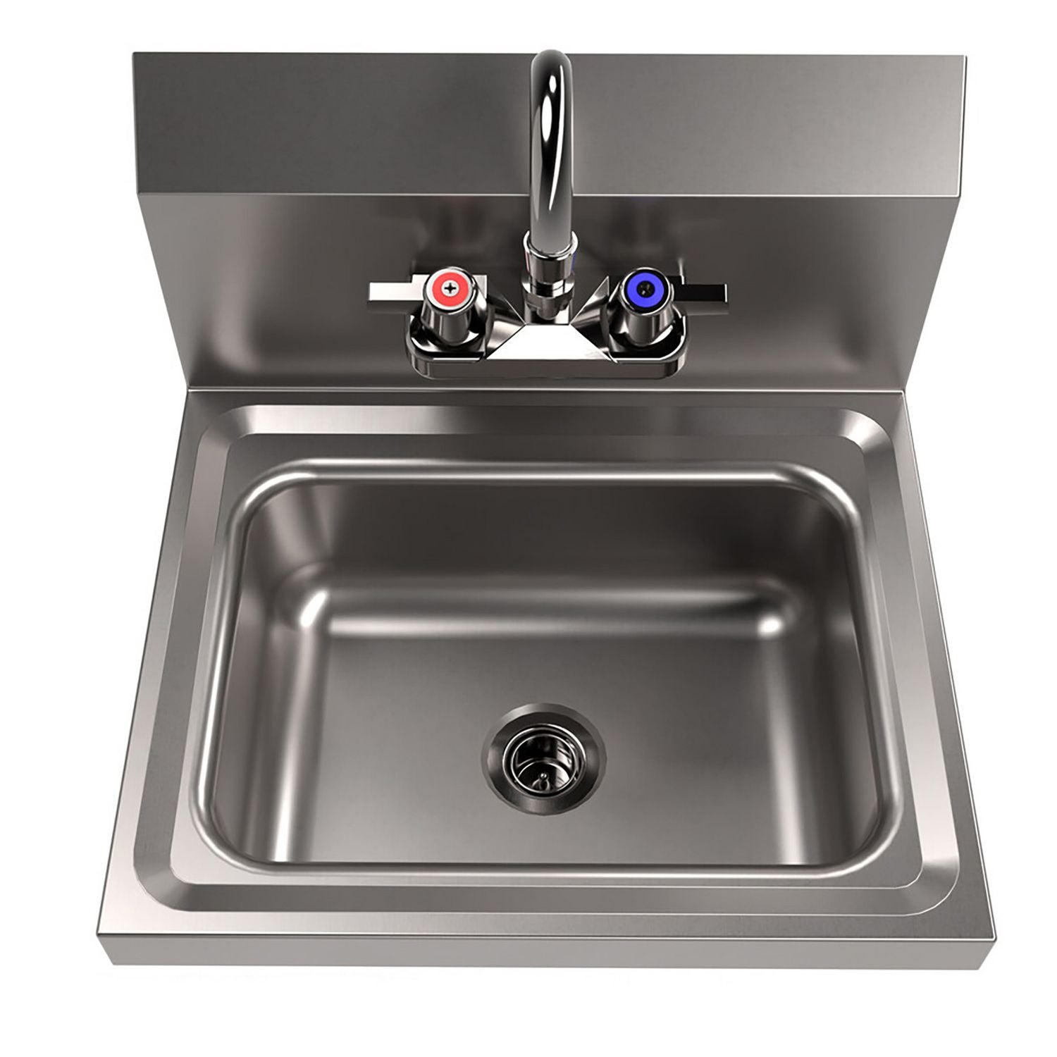 Stainless Steel Hand Sink with Faucet, 14" l x 10" w x 5" d BK Resources Flipcost