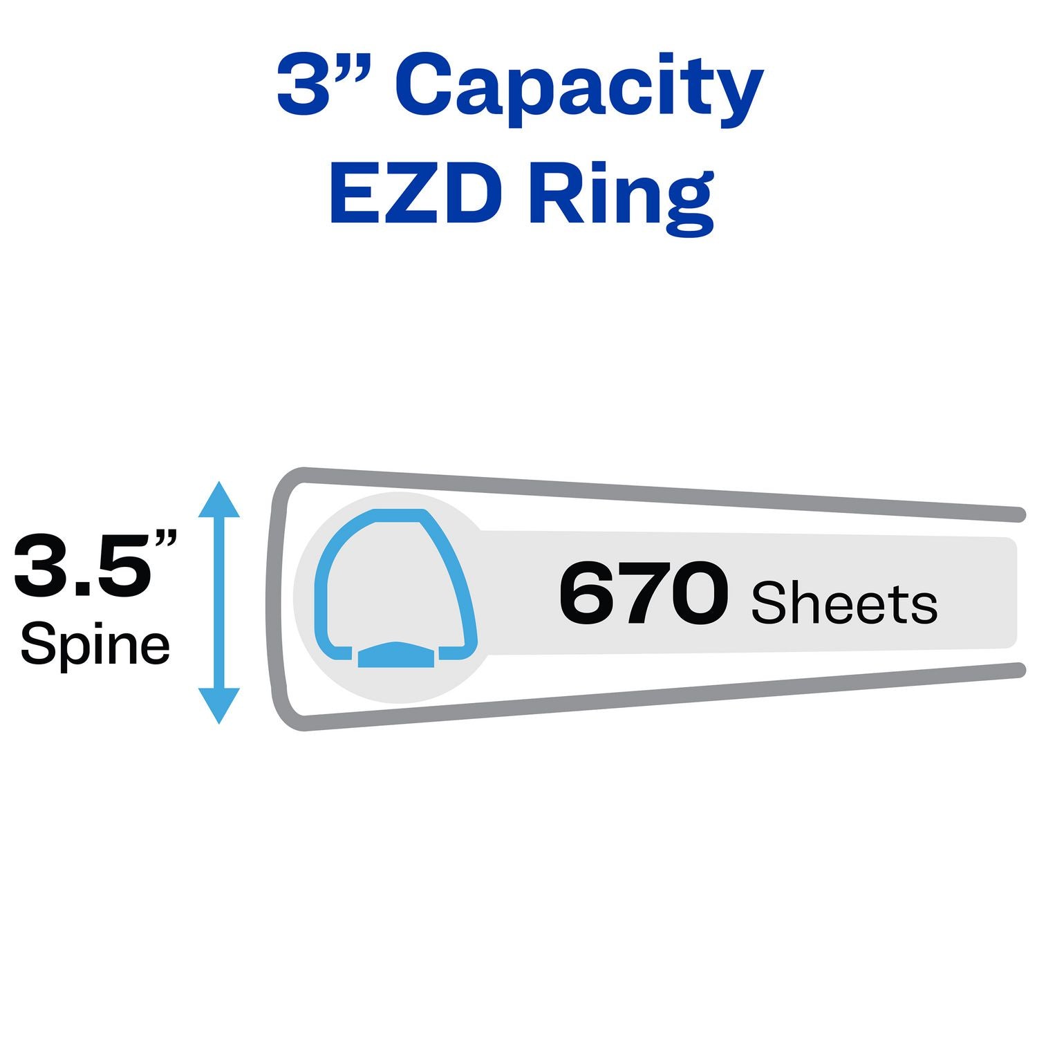 Heavy-Duty View Binder with DuraHinge and Locking One Touch EZD Rings, 3 Rings, 3" Capacity, 11 x 8.5, White, 4/Carton Avery® Flipcost