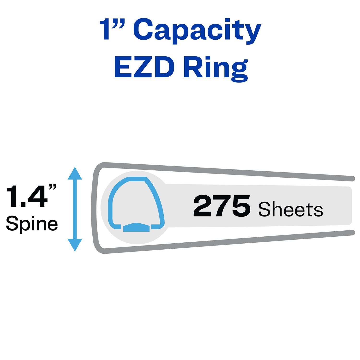 Framed View Heavy-Duty Binders, 3 Rings, 1" Capacity, 11 x 8.5, Navy Blue, 12/Carton Avery® Flipcost