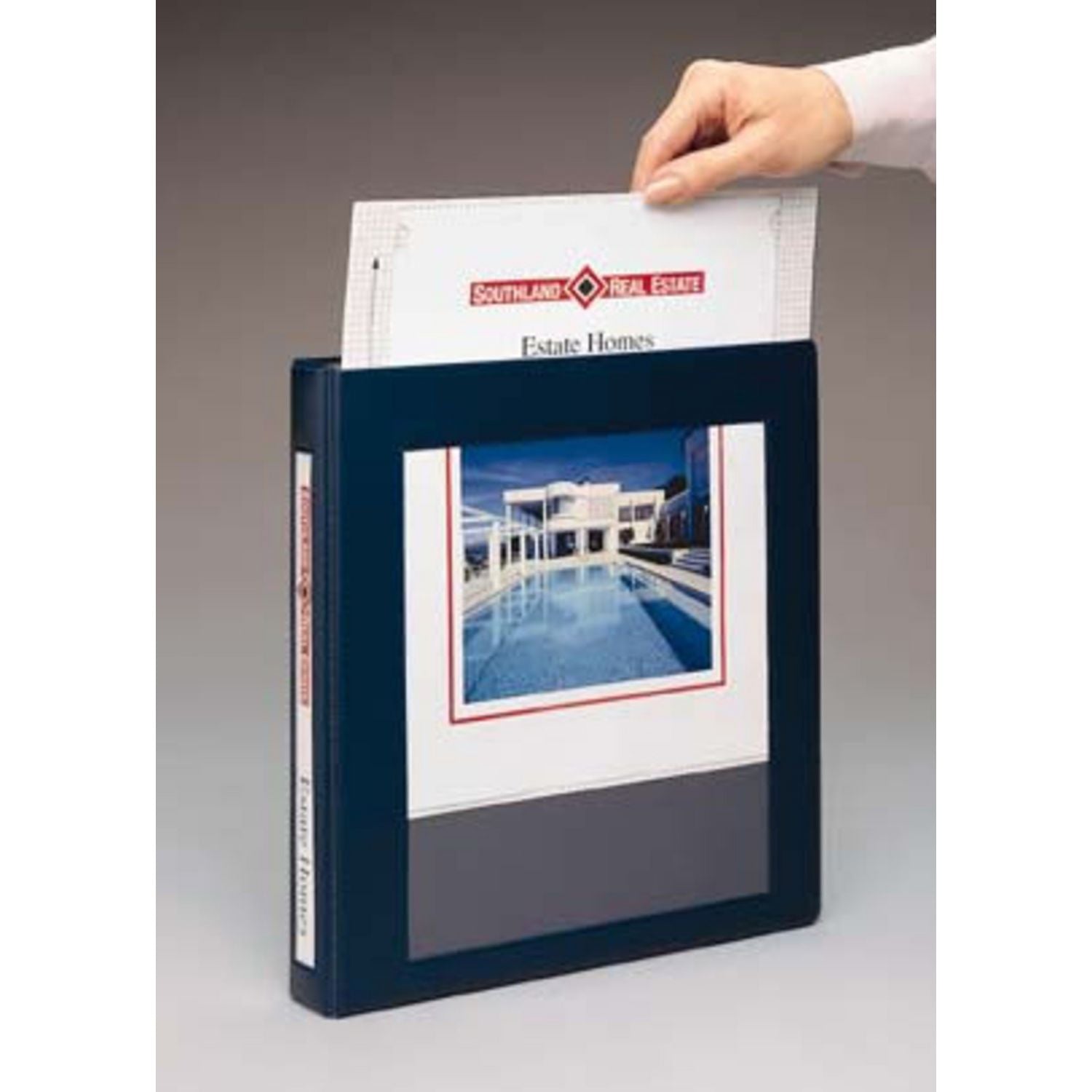 Framed View Heavy-Duty Binders, 3 Rings, 1" Capacity, 11 x 8.5, Navy Blue, 12/Carton Avery® Flipcost