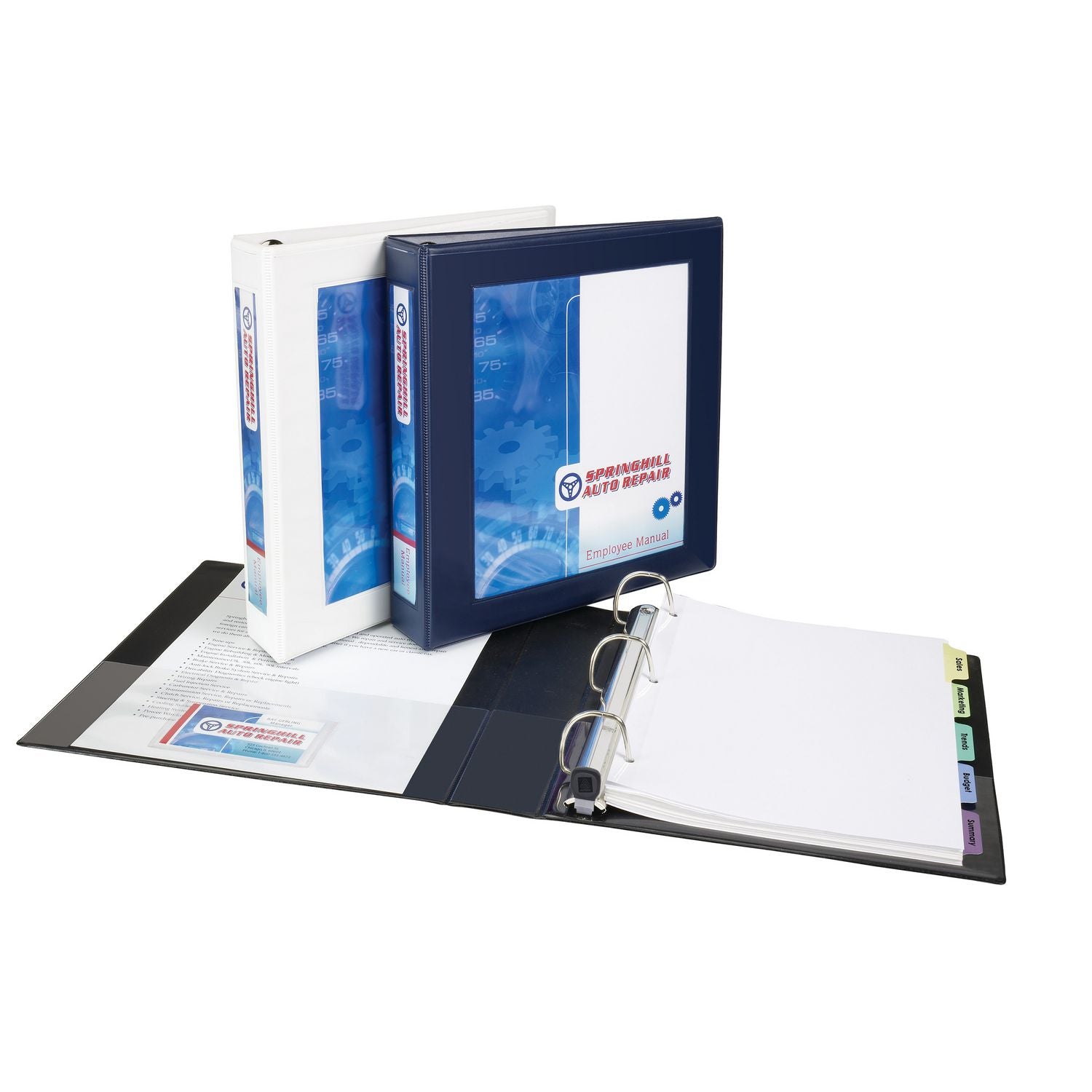 Framed View Heavy-Duty Binders, 3 Rings, 1" Capacity, 11 x 8.5, Navy Blue, 12/Carton Avery® Flipcost