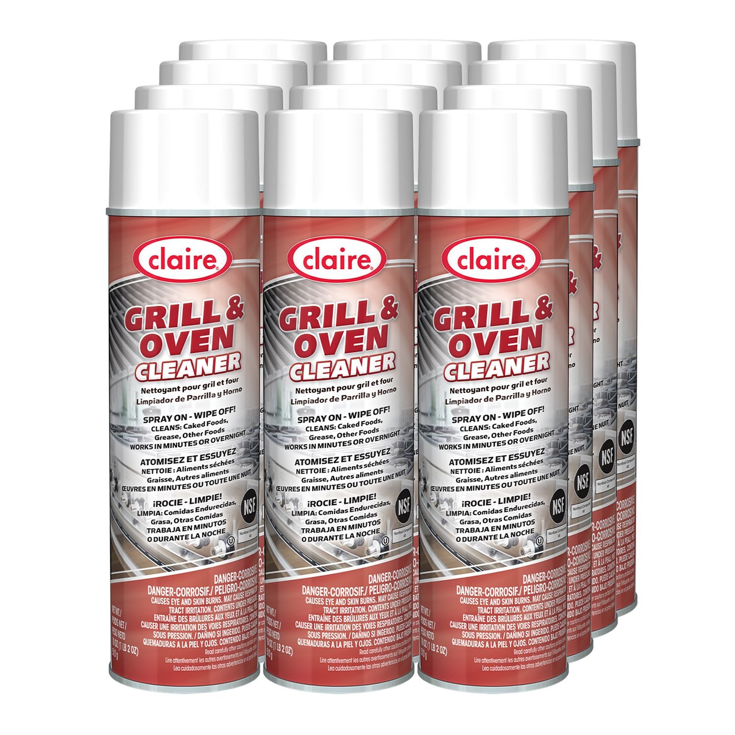 Grill and Oven Cleaner, 18 oz Aerosol Spray, 12/Carton Claire® Flipcost