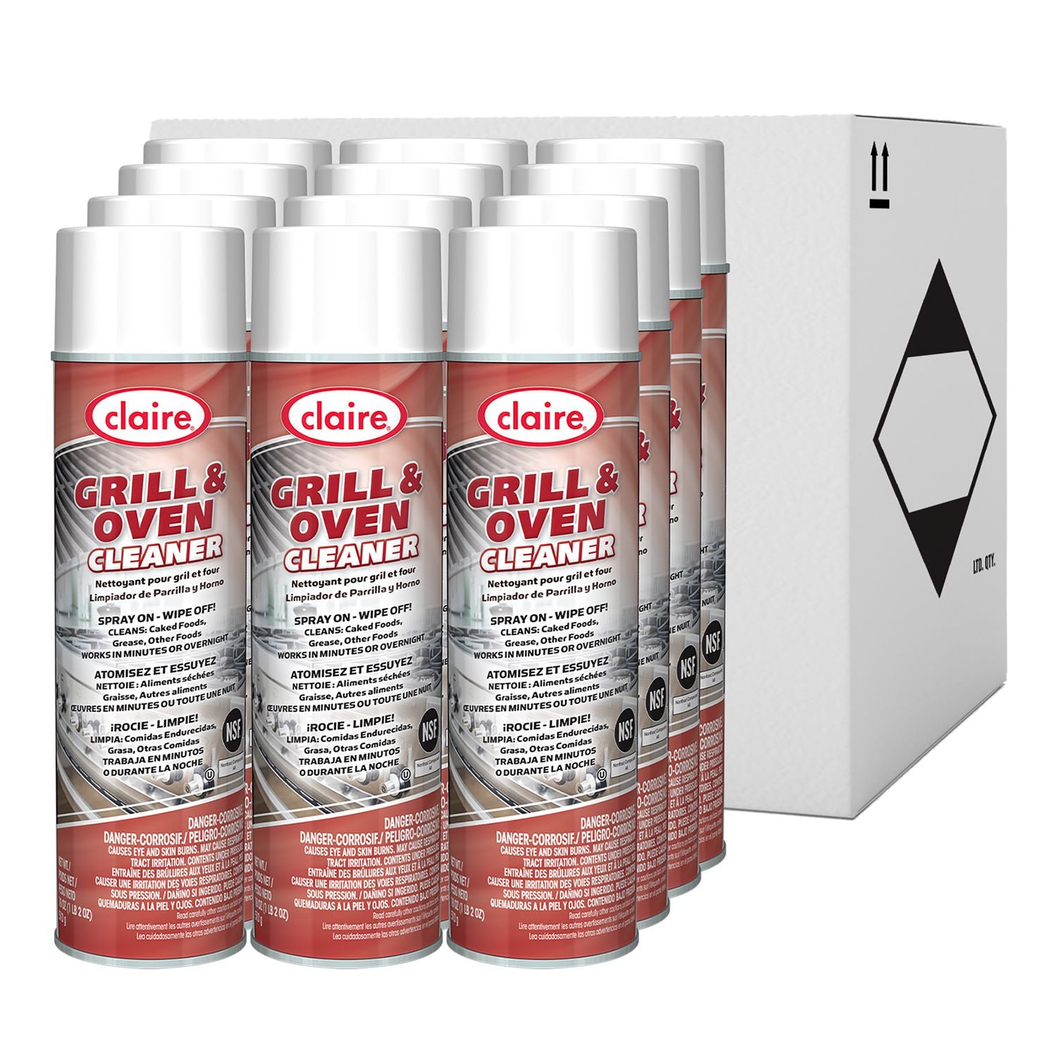 Grill and Oven Cleaner, 18 oz Aerosol Spray, 12/Carton Claire® Flipcost