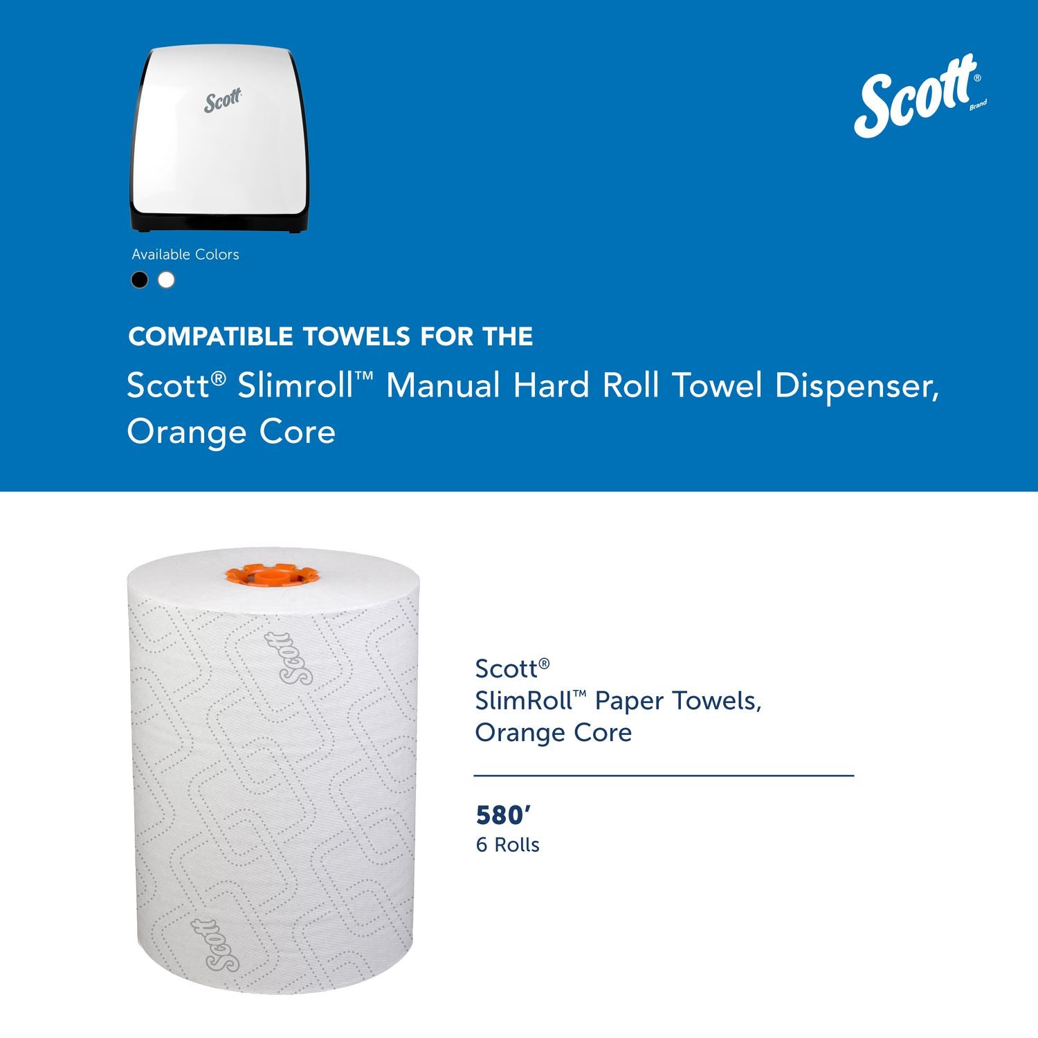 Slimroll Manual Towel Dispenser, 12.65 x 13.02 x 7.18, White Scott® Flipcost