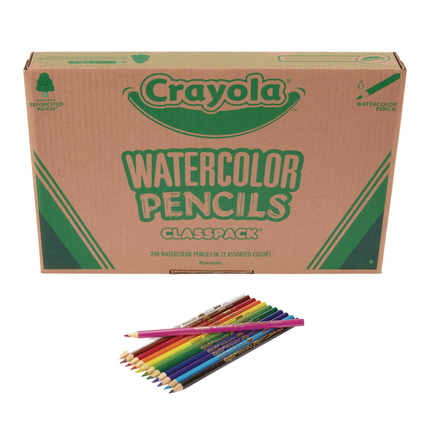 Watercolor Pencil Classpack, 3.3 mm, Assorted Lead and Barrel Colors, 240/Pack Crayola® Flipcost