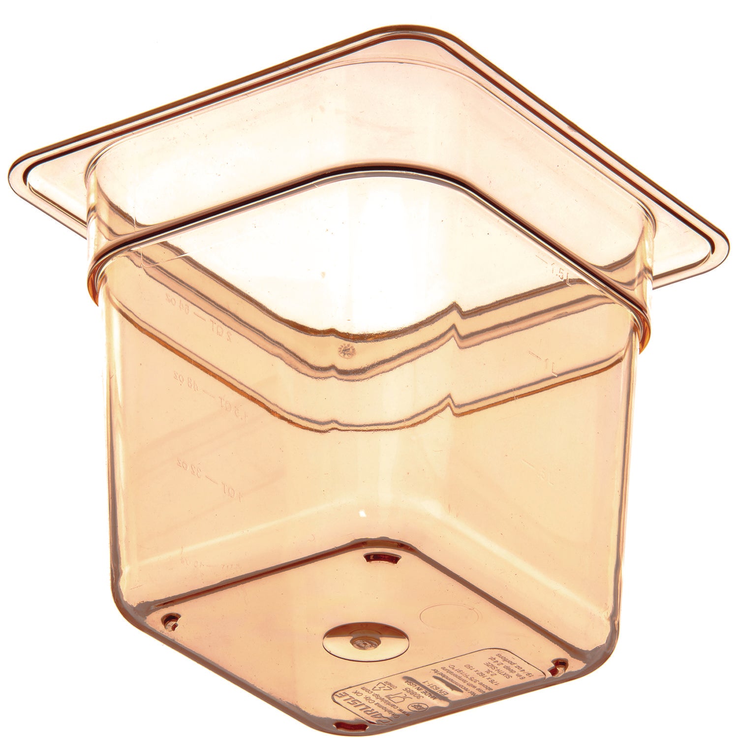 StorPlus High Heat Food Pan, 2.5 qt, 6.38 x 6.75 x 6, Amber, Plastic Carlisle Flipcost