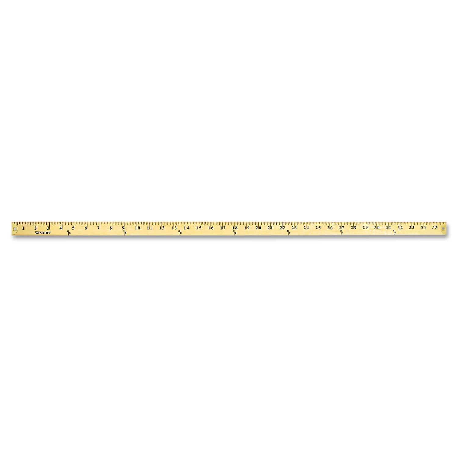 Westcott® Wood Yardstick with Metal Ends, 36" Long. Clear Lacquer Finish