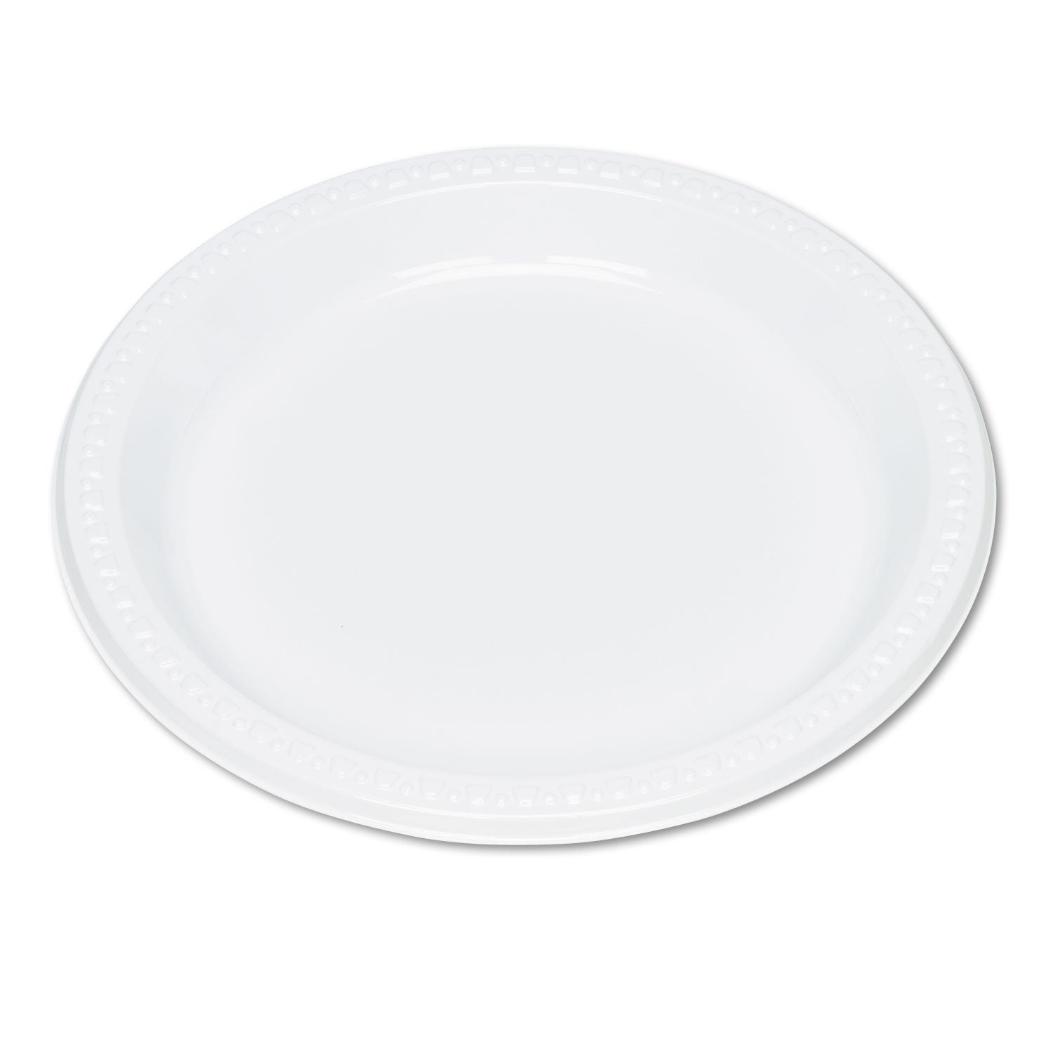 Plastic Dinnerware, Plates, 9" dia, White, 500/Carton