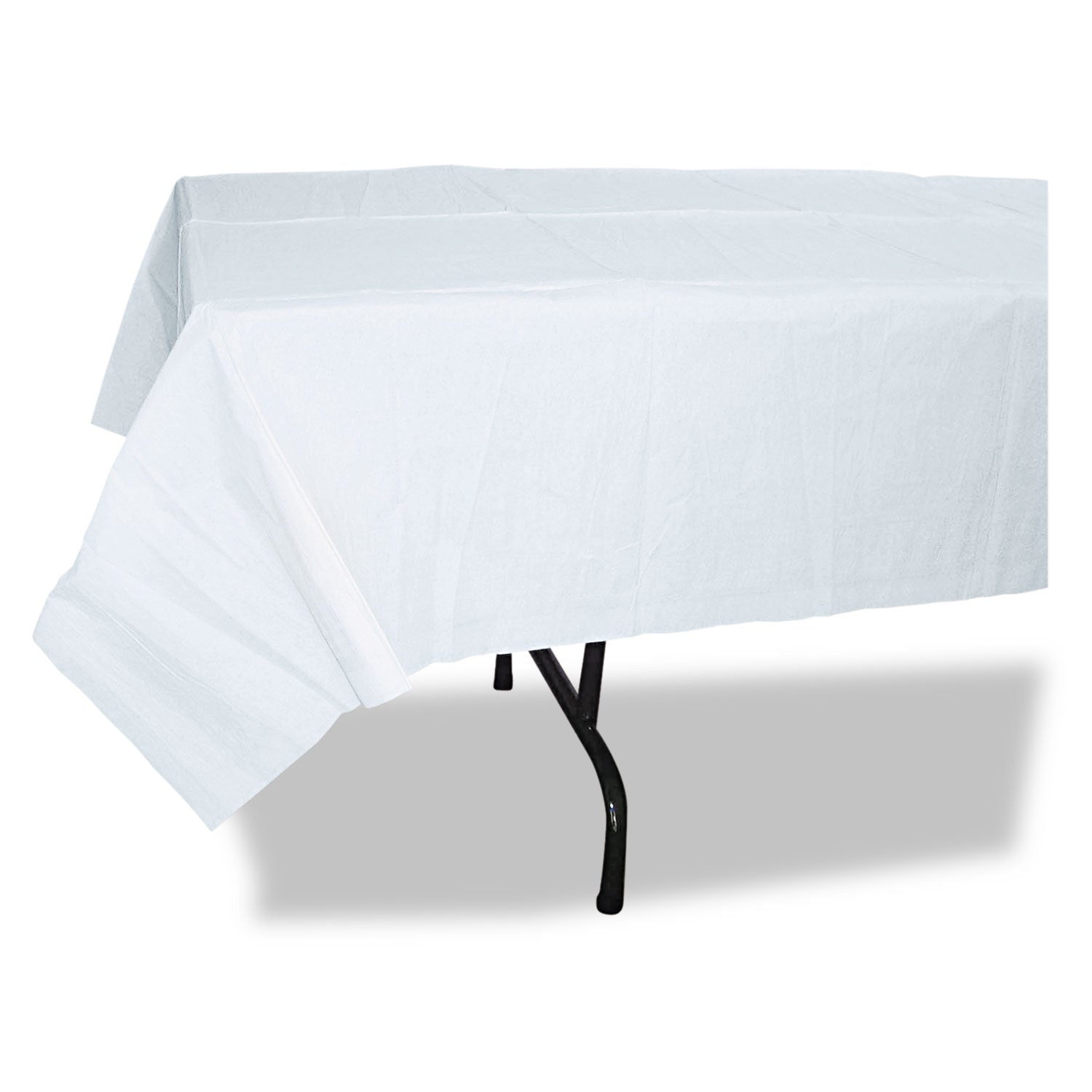 Tatco Paper Table Cover, Embossed Paper with Plastic Liner, 54" x 108", White, 20/Carton