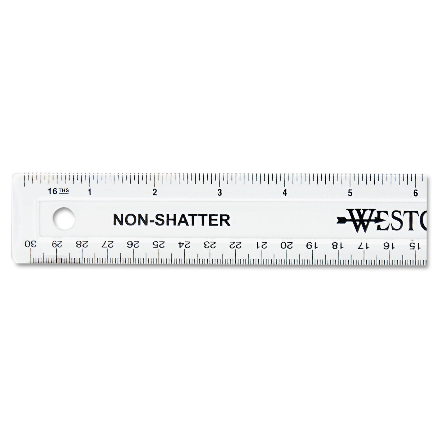 Non-Shatter Flexible Ruler, Standard/Metric, 12" Long, Plastic, Clear