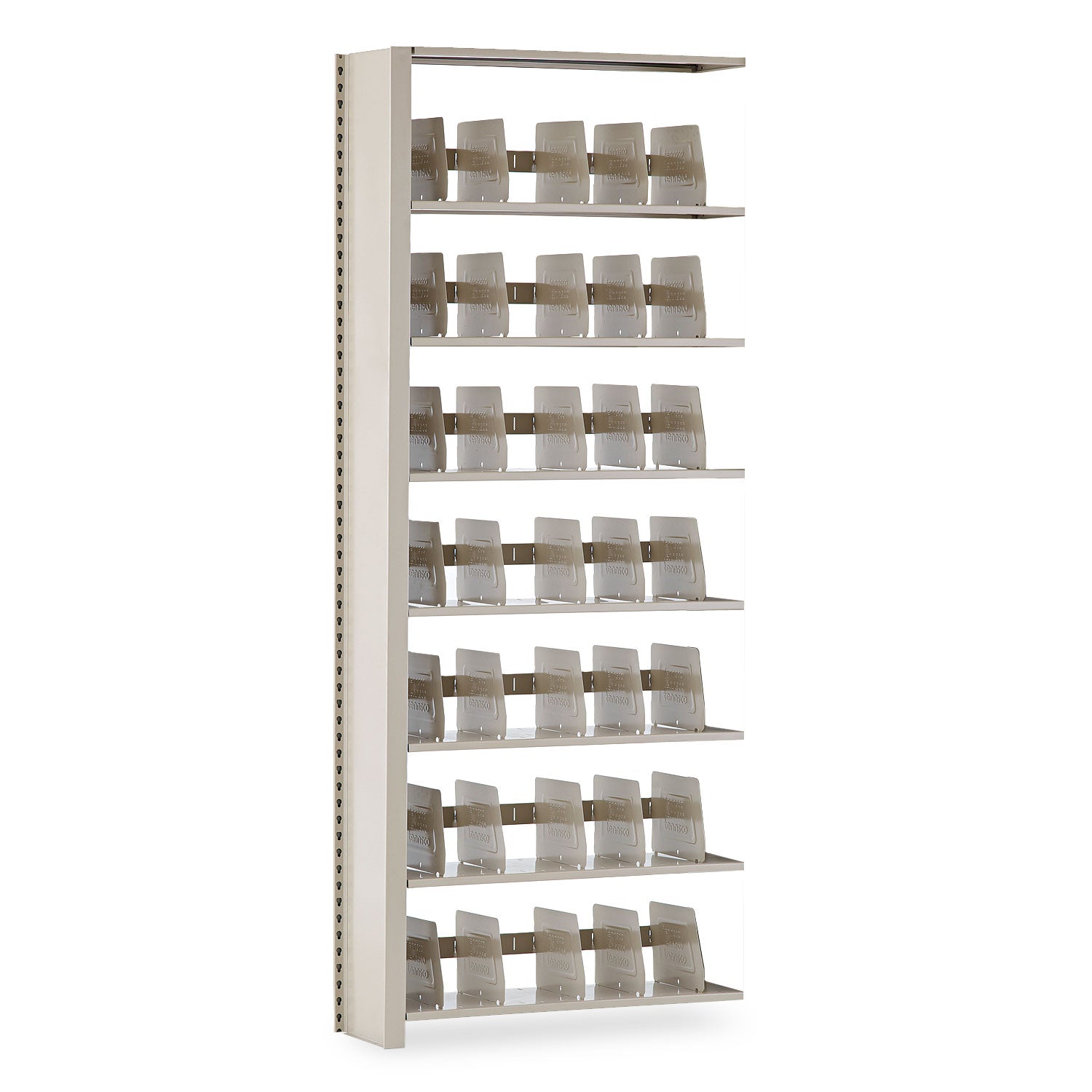 Tennsco Snap-Together Seven-Shelf Closed Add-On Unit, Steel, 36w x 12d x 88h, Sand