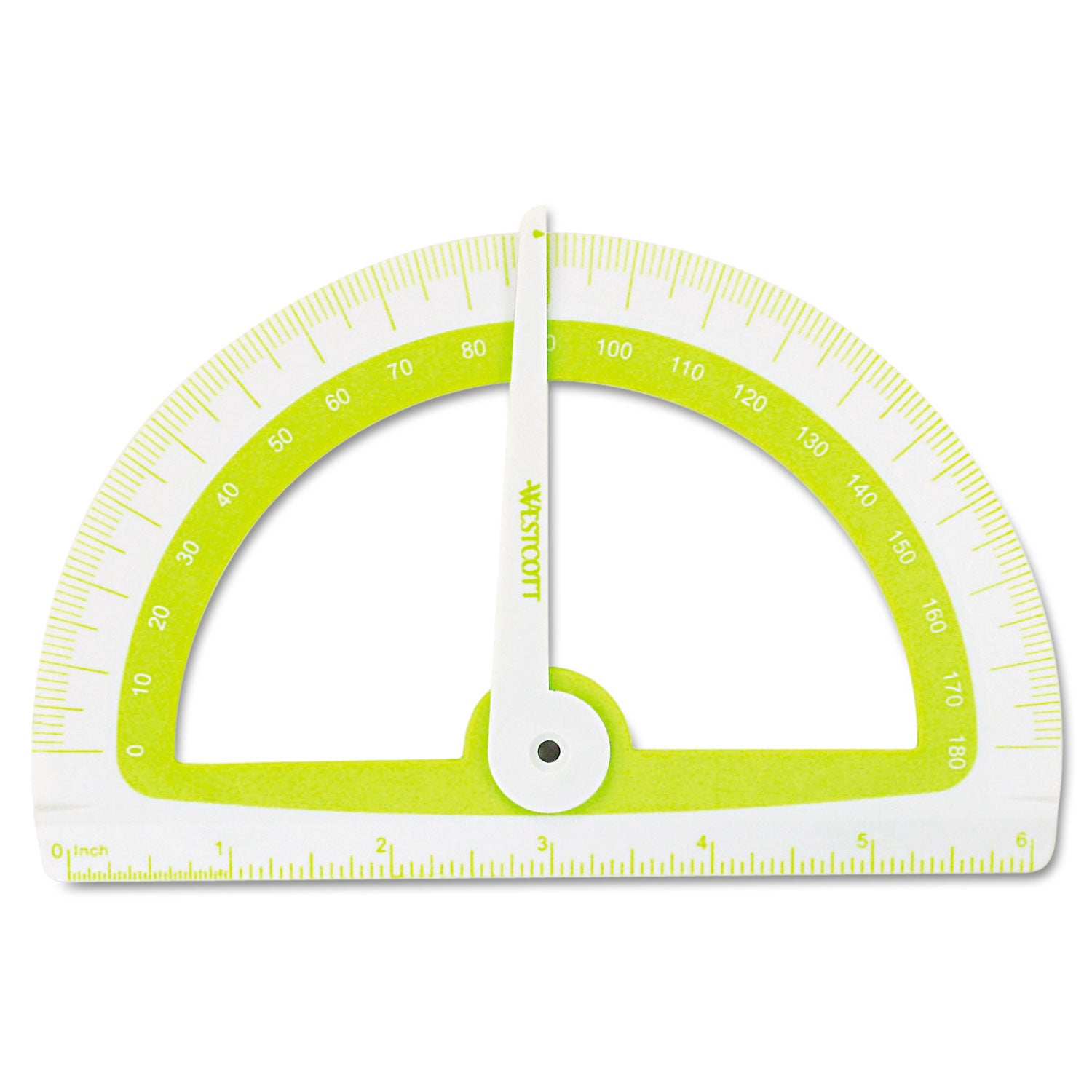 Soft Touch School Protractor with Antimicrobial Product Protection, Plastic, 6" Ruler Edge, Assorted Colors Westcott® Flipcost