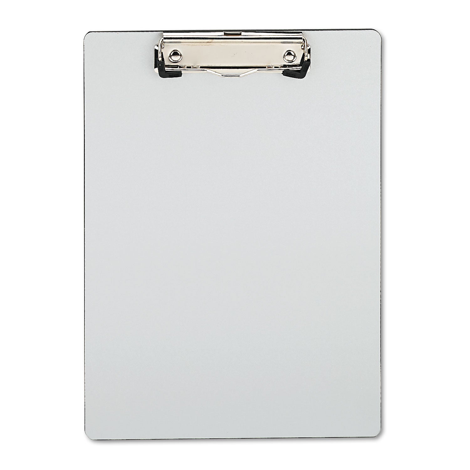 Plastic Brushed Aluminum Clipboard, Portrait Orientation, 0.5" Clip Capacity, Holds 8.5 x 11 Sheets, Silver