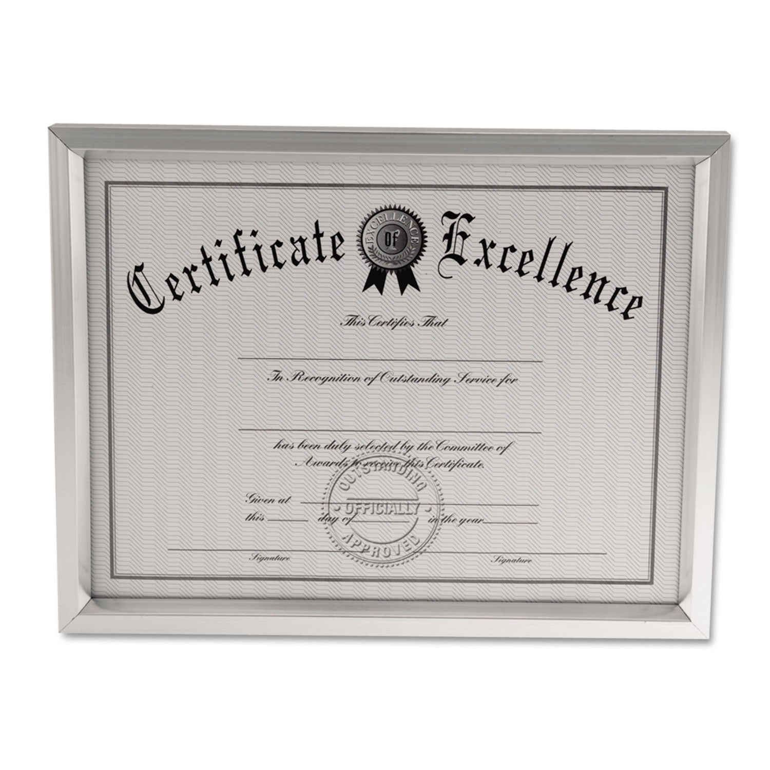 Universal® Plastic Document Frame, for 8.5 x 11, Easel Back, Metallic Silver