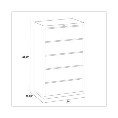 5-drawer lateral file cabinet, 5 Letter/Legal/A4-Size File Drawers, Charcoal, 36 x 18.62 x 67.62 Flipcost Flipcost