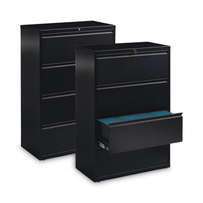 Black 4-Drawer File Cabinet, 4 Letter/Legal/A4-Size File Drawers, , 36 x 18.62 x 52.5 Flipcost Flipcost