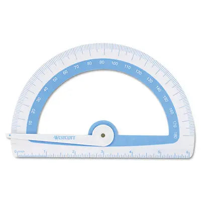ACME UNITED CORPORATION Soft Touch School Protractor with Antimicrobial Product Protection, Plastic, 6" Ruler Edge, Assorted Colors Flipcost Flipcost