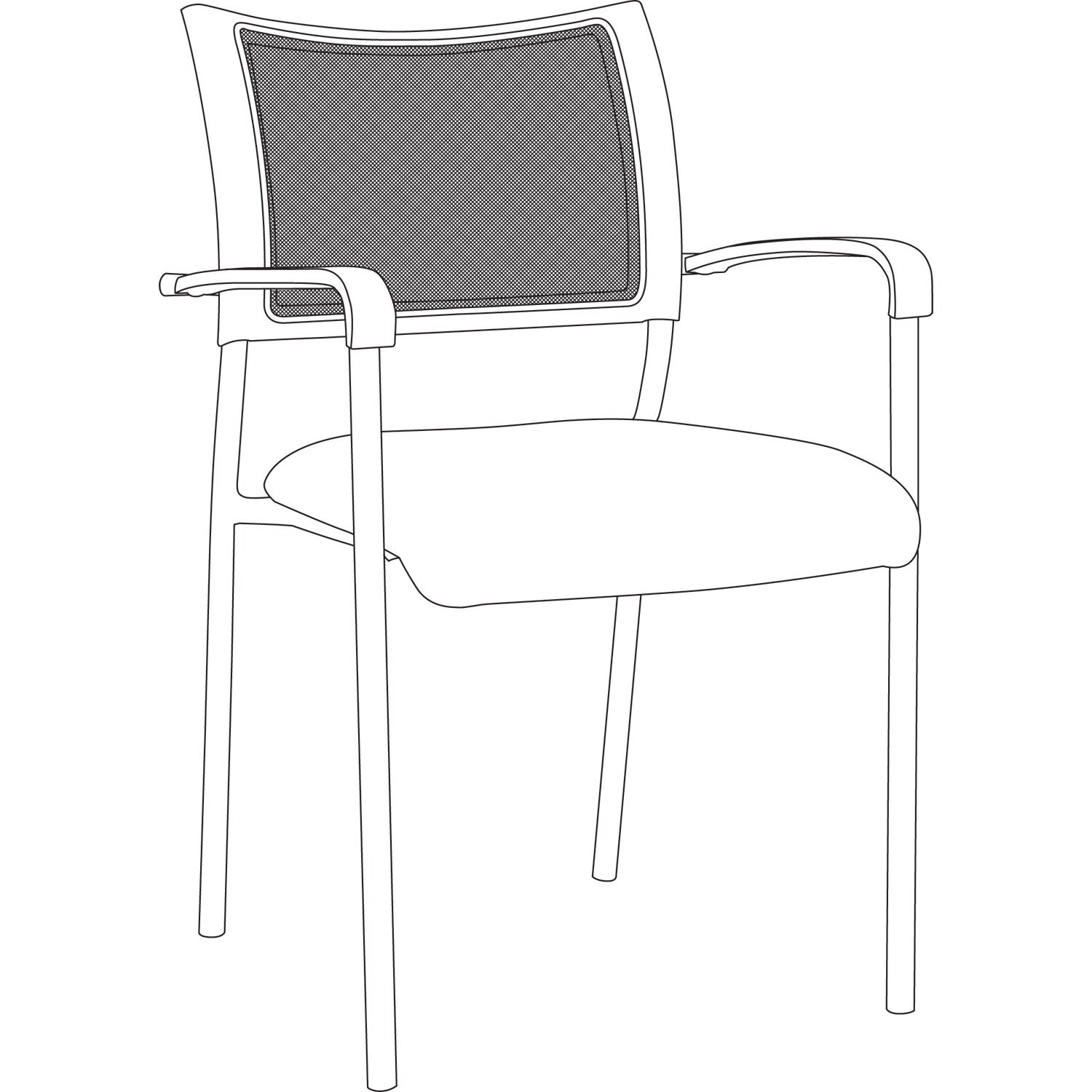 Alera® Alera Eikon Series Stacking Mesh Guest Chair, 20.86" x 24.01" x 33.07", Black Seat, Black Back, Black Base, 2/Carton