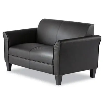ALERA Alera Reception Lounge Furniture, Loveseat, 55.5w x 31.5d x 33.07h, Black Flipcost Flipcost