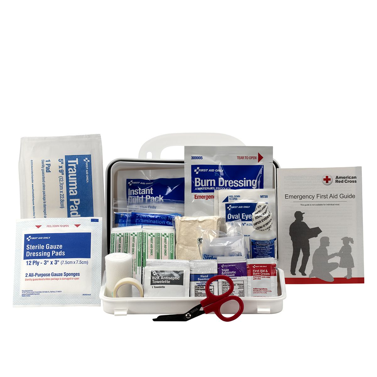 First Aid Only™ ANSI 2021 First Aid Kit for 10 People, 76 Pieces, Plastic Case