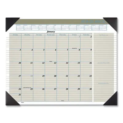 AT-A-GLANCE Executive Monthly Desk Pad Calendar, 22 x 17, White Sheets, Black Corners, 12-Month (Jan to Dec): 2024 Flipcost Flipcost